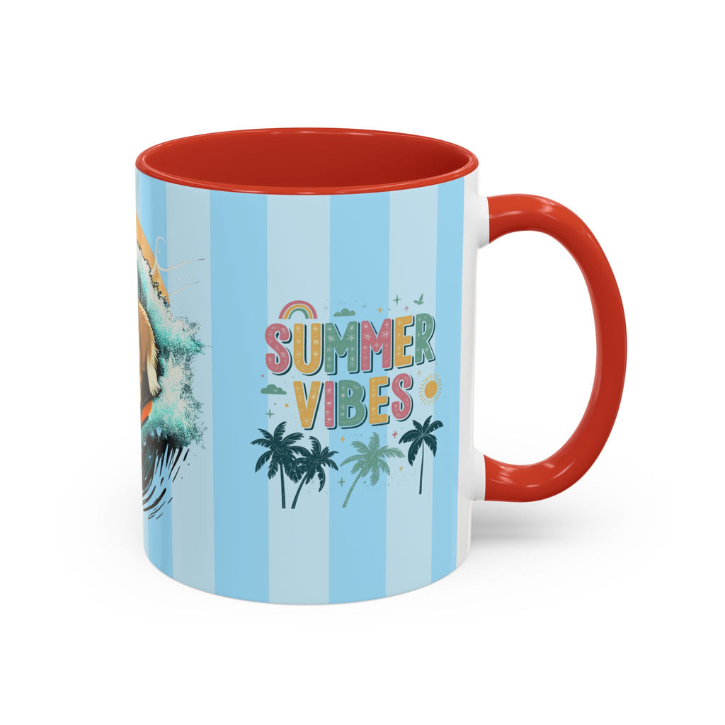 Summer Vibes Corgi Surf Coffee Mug — Cute Dog Lover Gift (11/15 oz)
