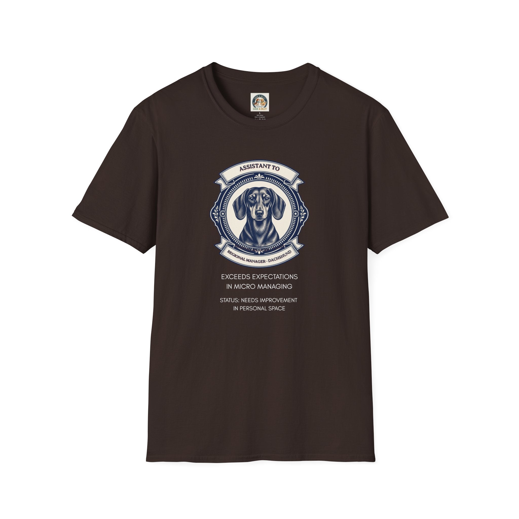 Dachshund Assistant T-Shirt — "Assistant to the Regional Manager" Funny Dog Tee