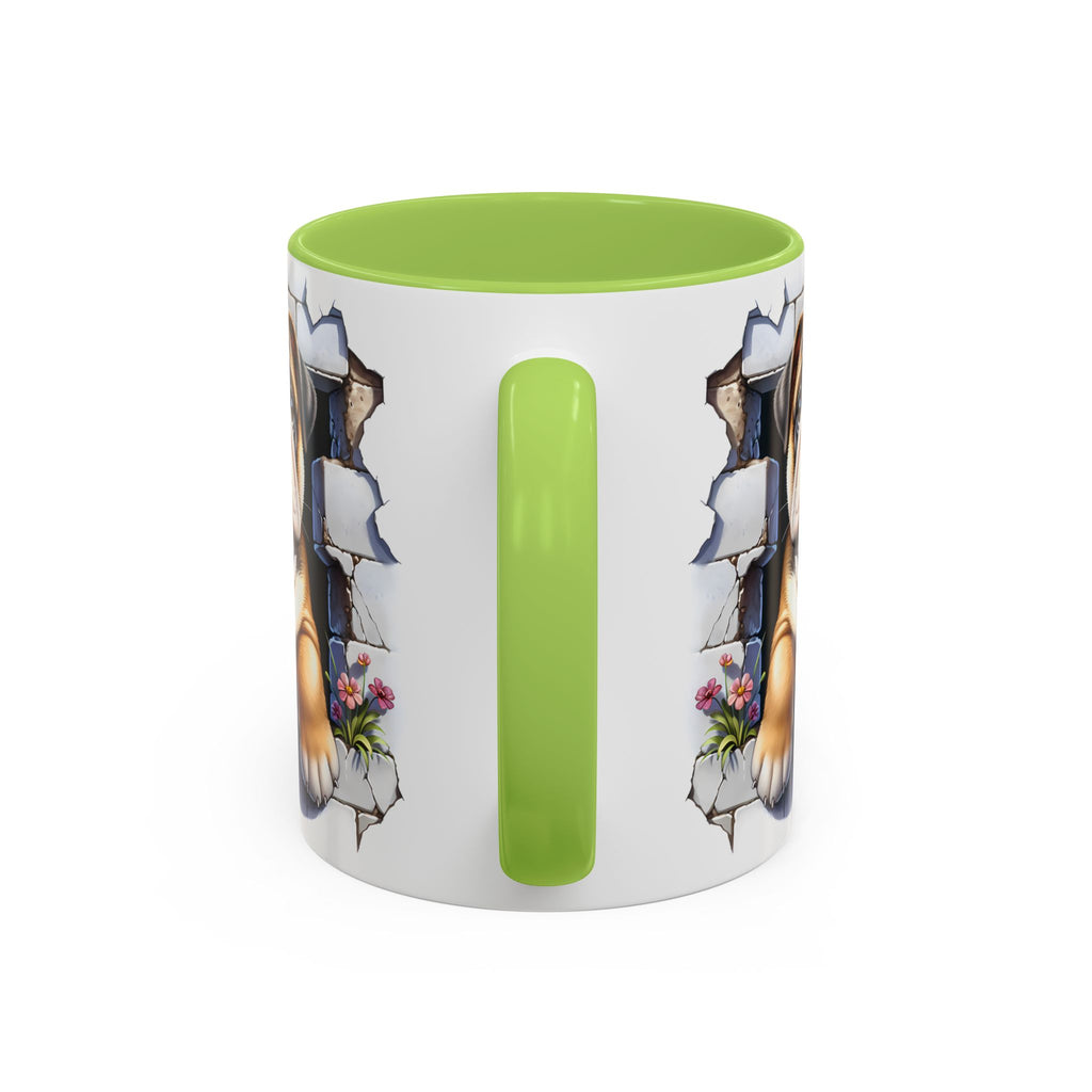 Bulldog Peek-A-Boo Accent Coffee Mug — Cute English Bulldog Coffee Cup (11/15 oz)