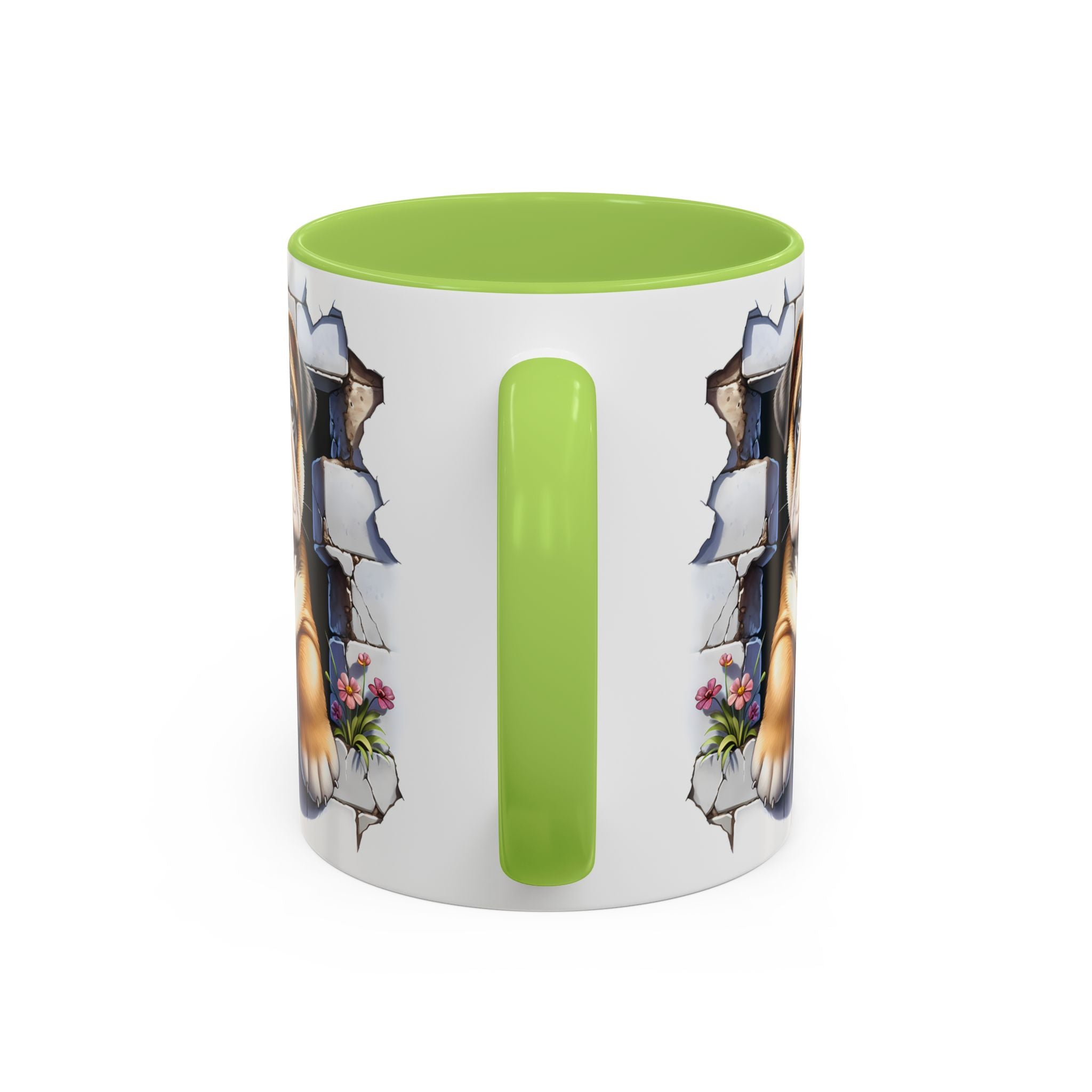 Bulldog Peek-A-Boo Accent Coffee Mug — Cute English Bulldog Coffee Cup (11/15 oz)