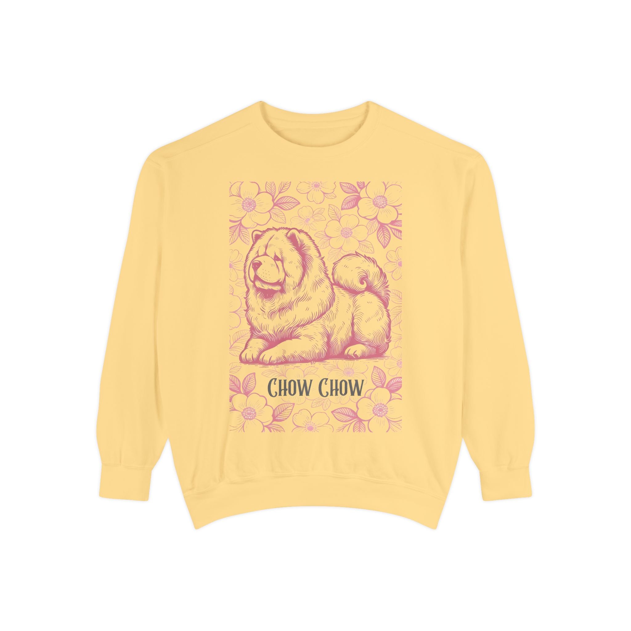 Chow Chow Floral Sweatshirt — Vintage Sketch Dog Crewneck