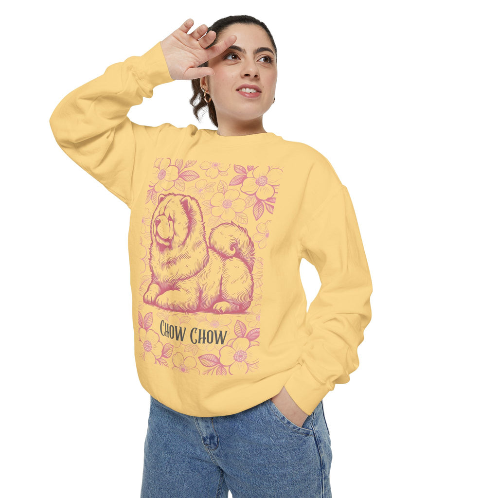 Chow Chow Floral Sweatshirt — Vintage Sketch Dog Crewneck