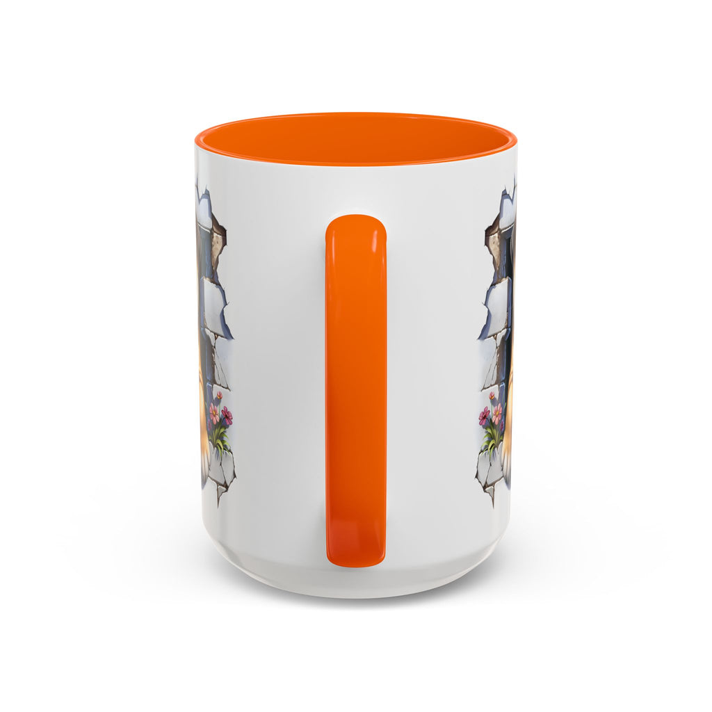 Bulldog Peek-A-Boo Accent Coffee Mug — Cute English Bulldog Coffee Cup (11/15 oz)