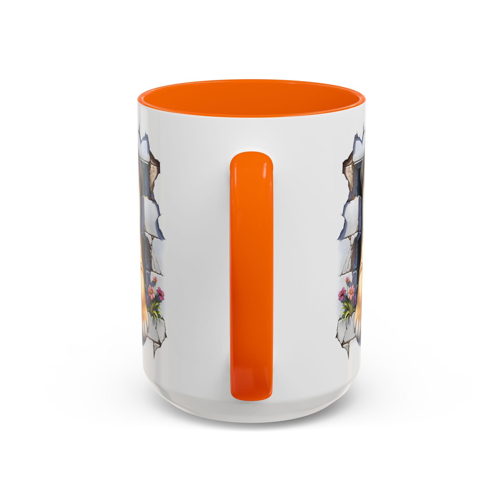 Bulldog Peek-A-Boo Accent Coffee Mug — Cute English Bulldog Coffee Cup (11/15 oz)