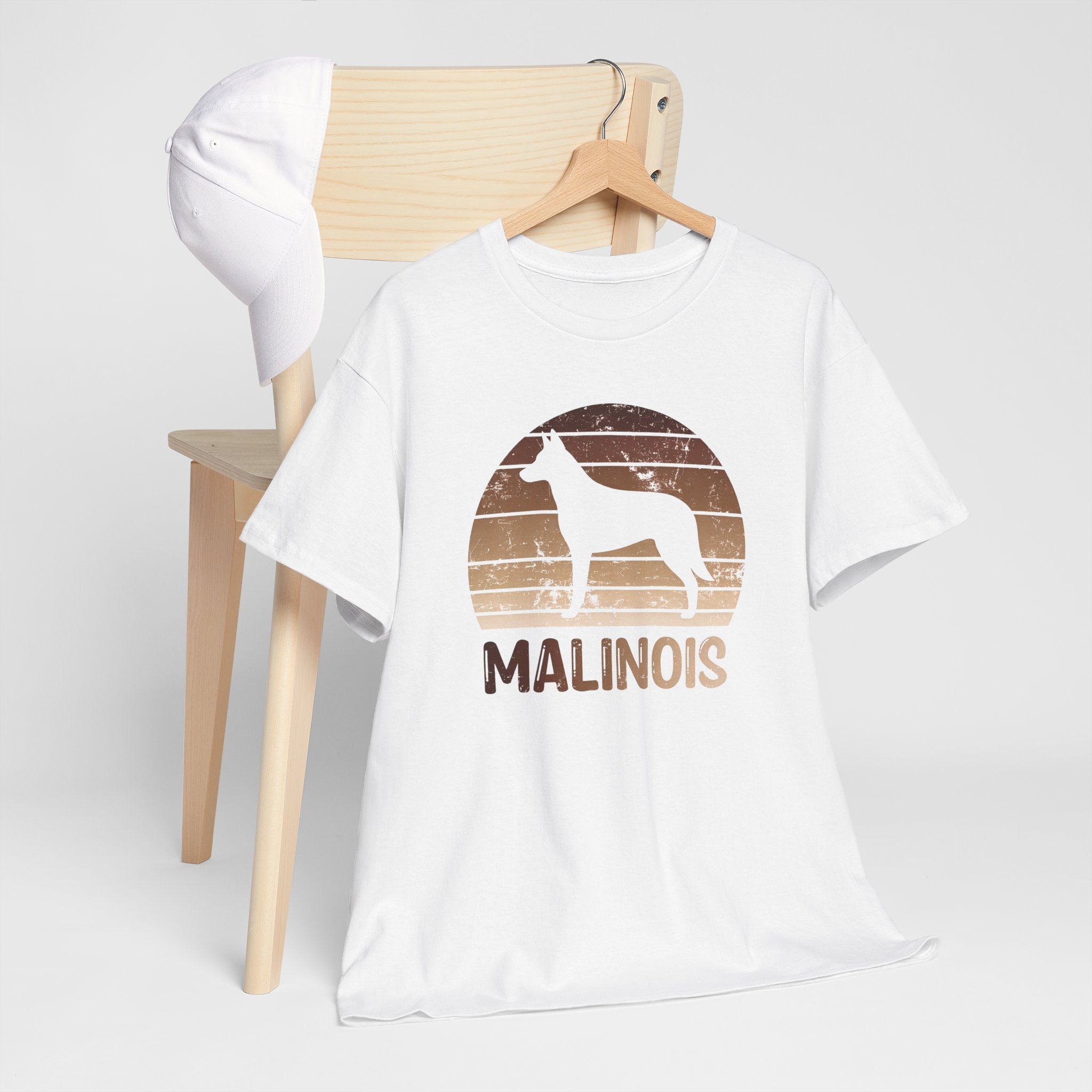 Belgian Malinois Retro Sunset T-Shirt – Unisex Dog Lover Graphic Tee