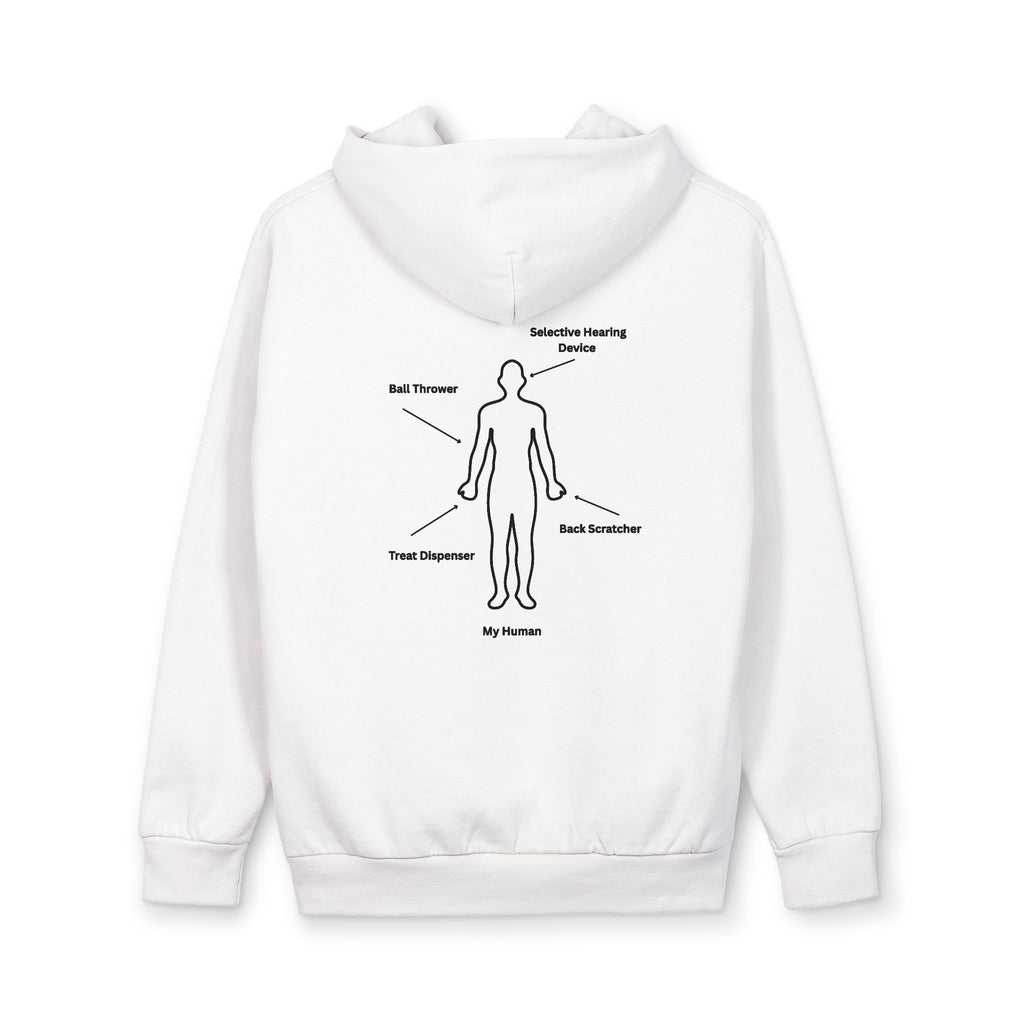 Service Human Hoodie — Funny Service Technician Diagram (on the back) Pullover
