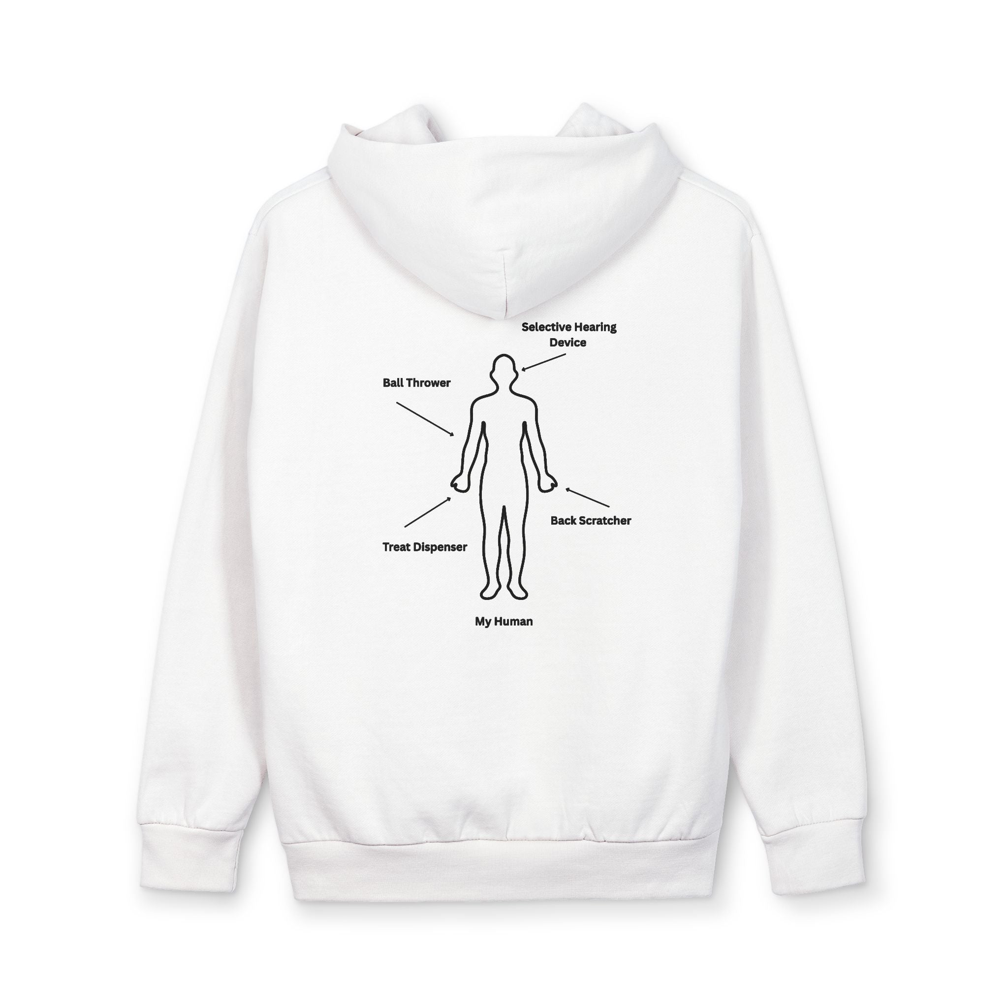 Service Human Hoodie — Funny Service Technician Diagram (on the back) Pullover