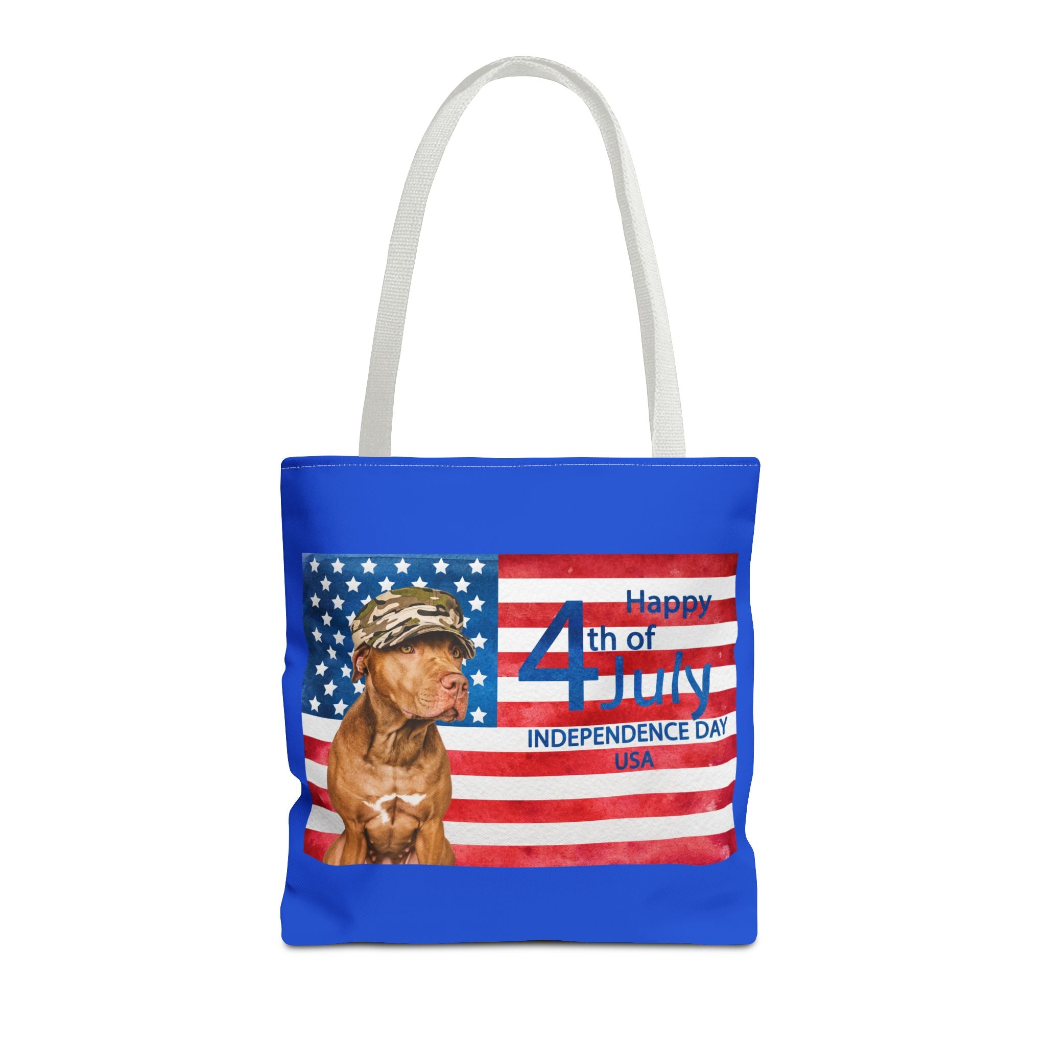 Independence Day Dog Tote Bag — Happy 4th of July USA Flag Tote