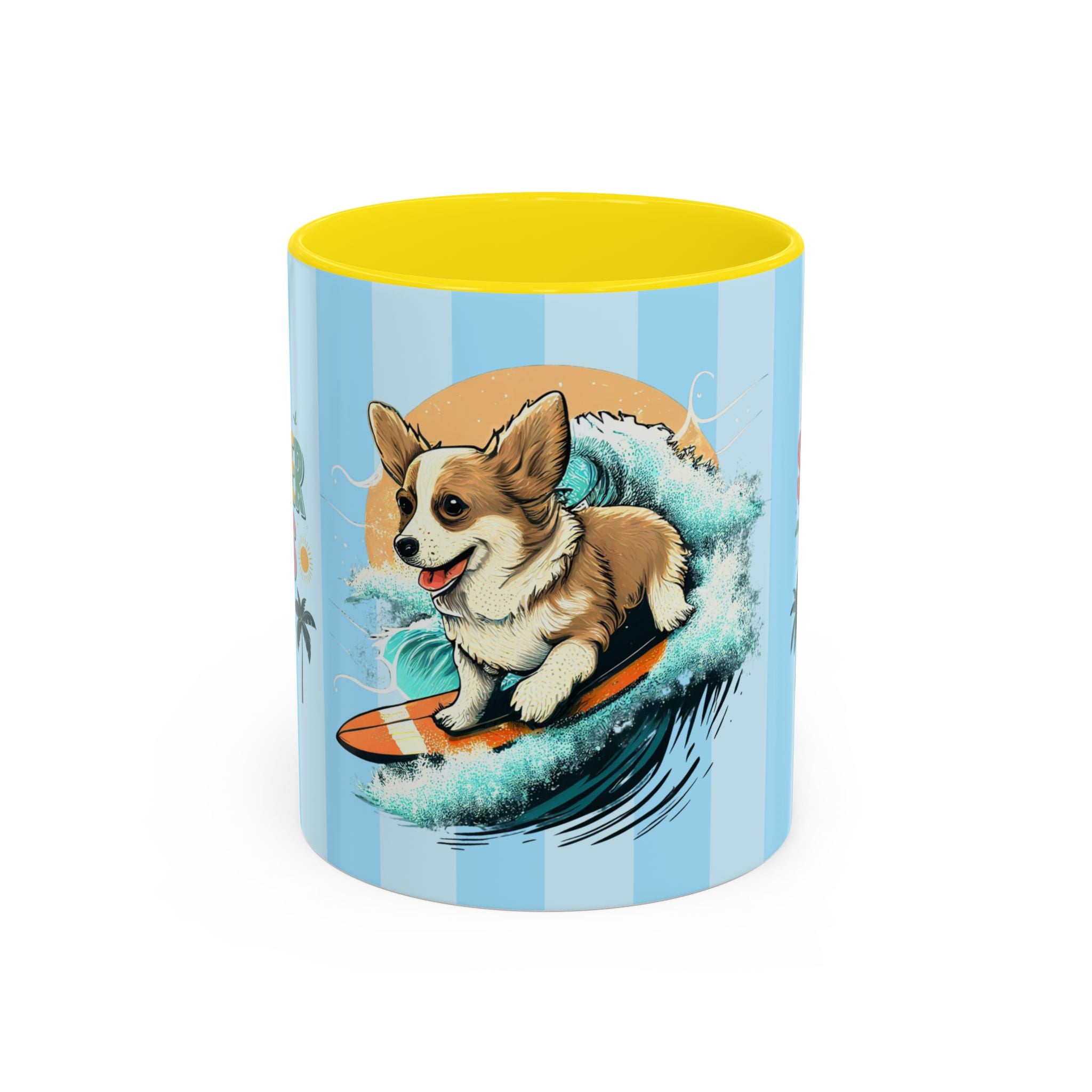 Summer Vibes Corgi Surf Coffee Mug — Cute Dog Lover Gift (11/15 oz)