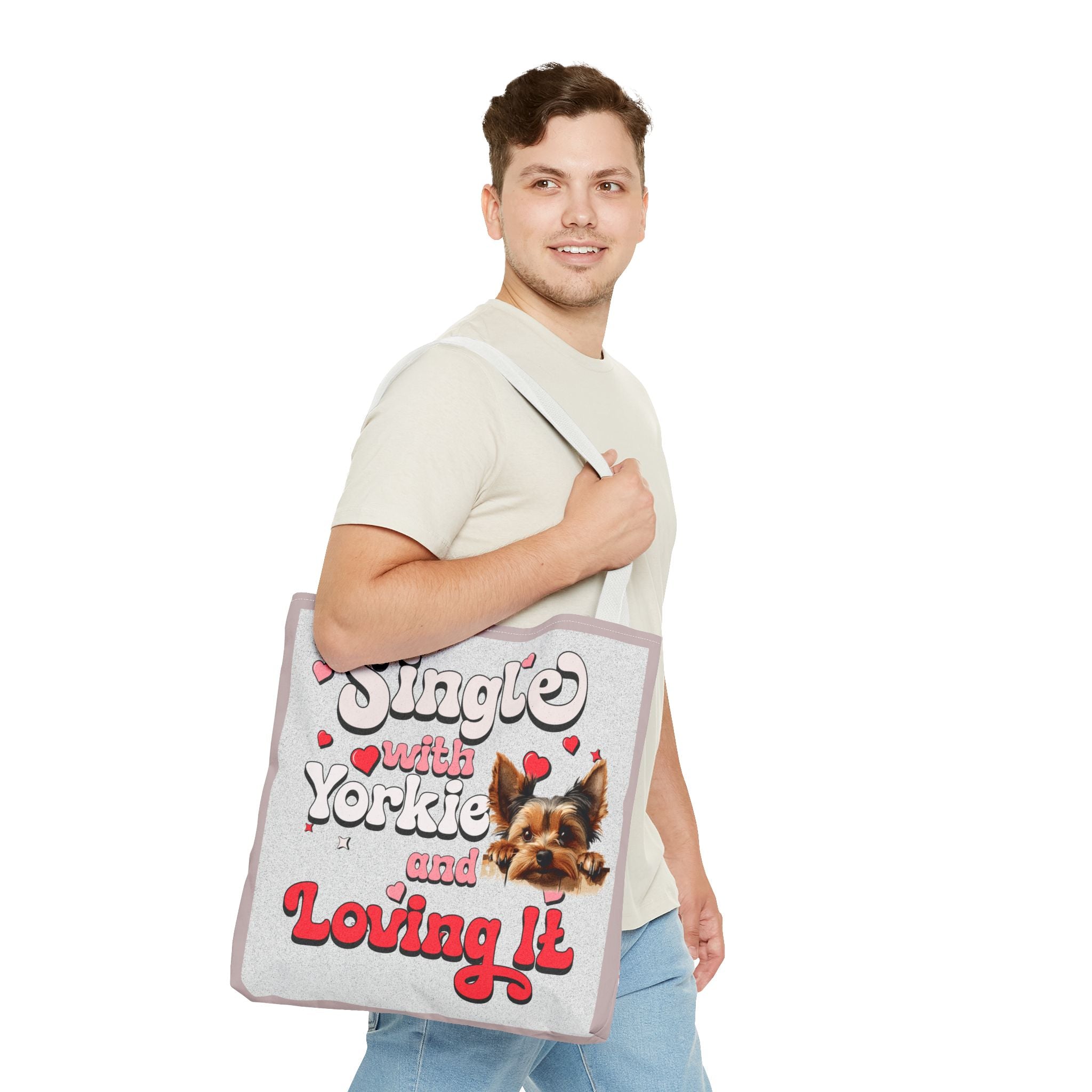Tote Bag — "Single with Yorkie and Loving It" Cute Yorkie Lover Tote