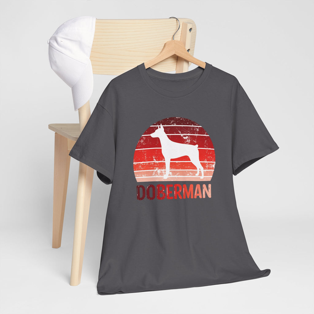 Doberman Retro Sunset T-Shirt – Unisex Dog Lover Graphic Tee
