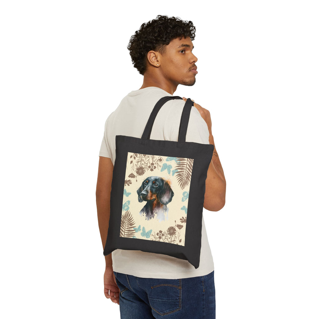 Tote Bag — "Be The Person Your Dog Thinks You Are" Dog Portrait Canvas Tote