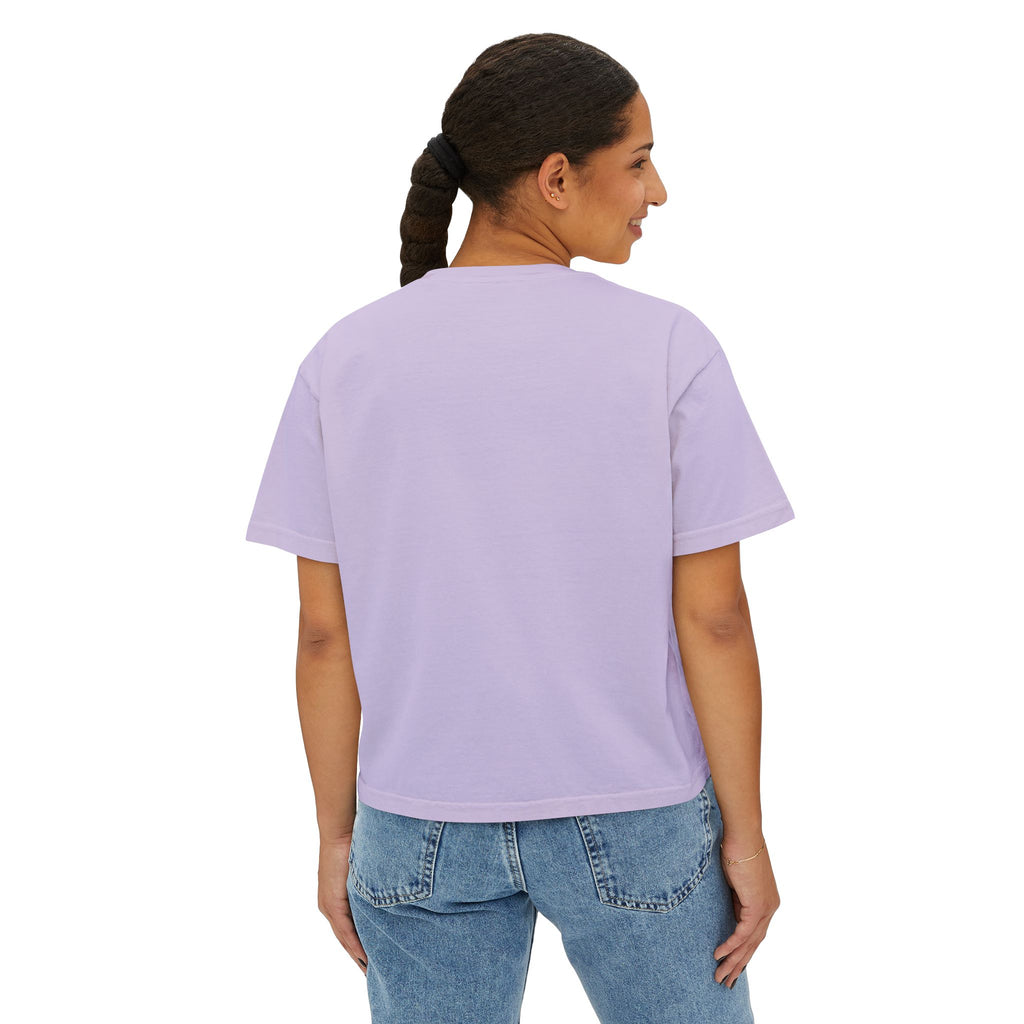 Women's Boxy Tee — Meditating Pug 'Inner Peace Begins With Four Words: Not My Fucking Problem' Graphic