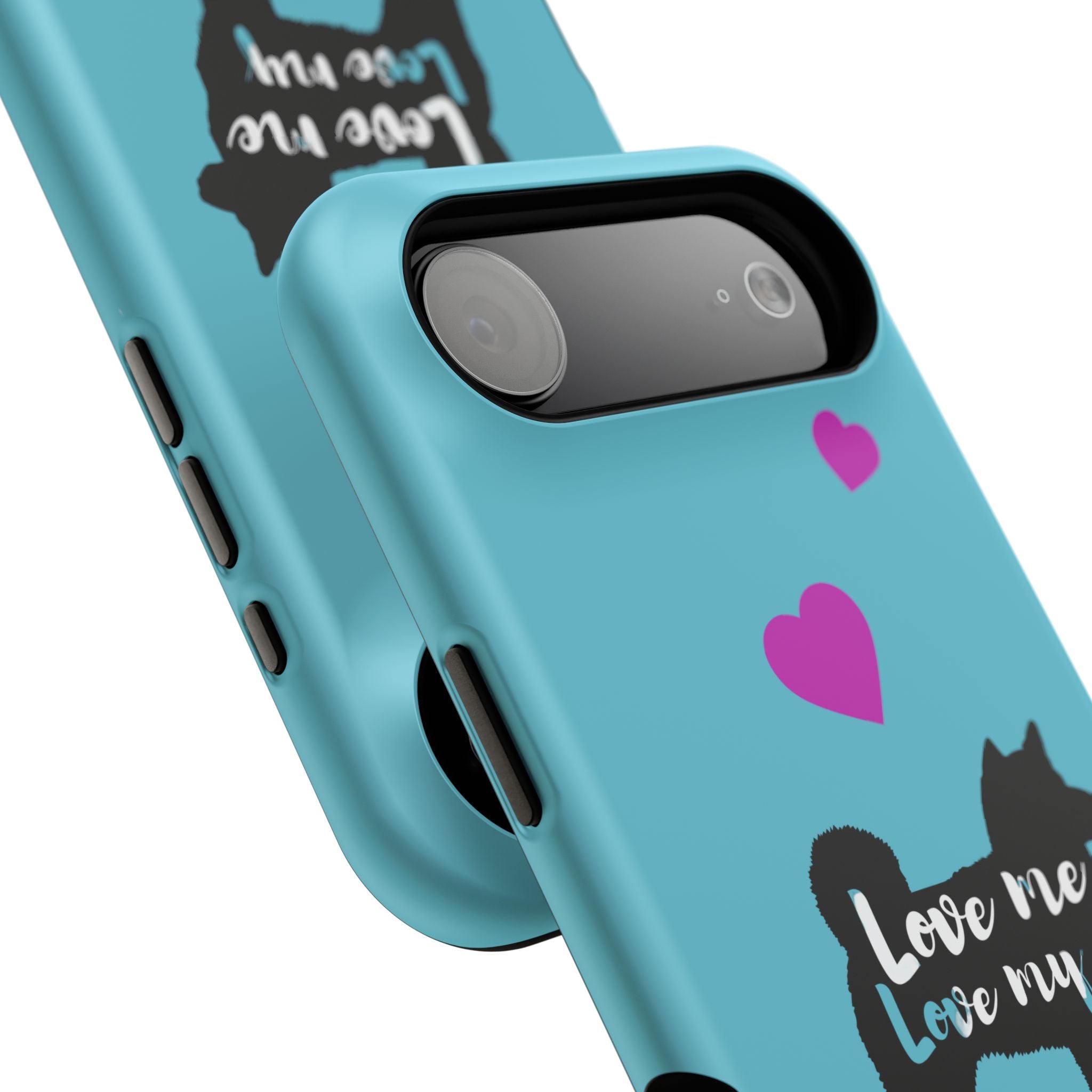 Shiba Inu Phone Case – "Love Me Love My Shiba Inu" Impact-Resistant Case, Cute Heart Design