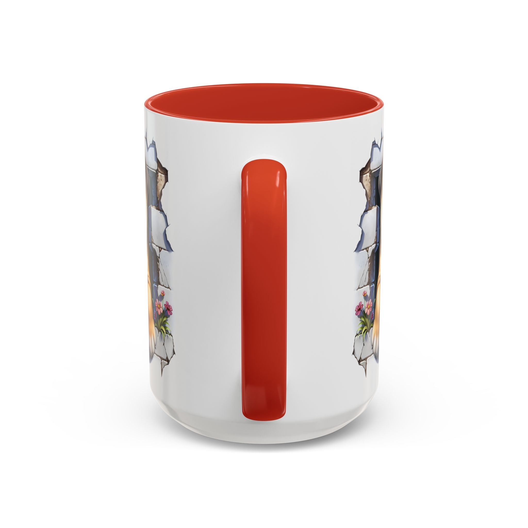 Bulldog Peek-A-Boo Accent Coffee Mug — Cute English Bulldog Coffee Cup (11/15 oz)