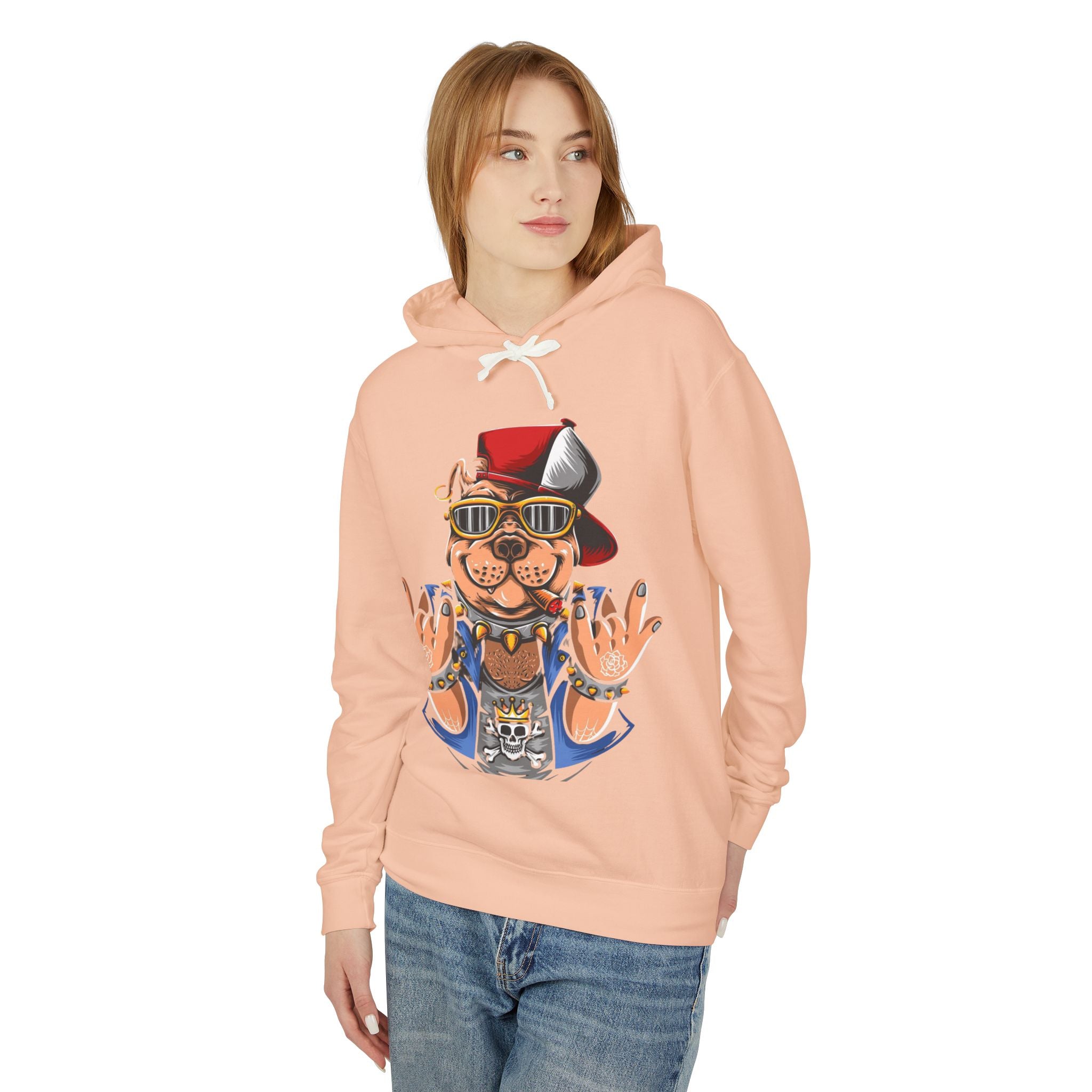 Gangster Bulldog Hoodie — Retro Cool Dog Graphic Sweatshirt