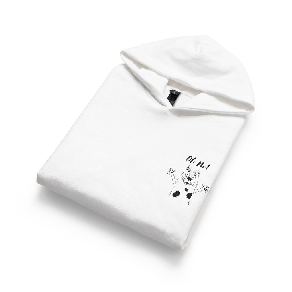 Youth Hoodie — Cute Cartoon Dog Design with "Oh No" Pocket Graphic