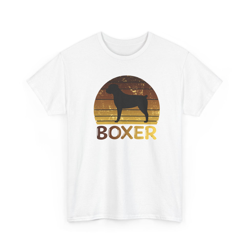 Boxer Dog Retro Sunset T-Shirt – Unisex Dog Lover Graphic Tee