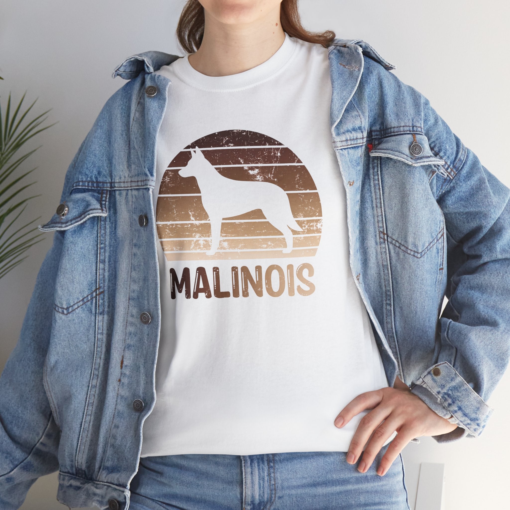 Belgian Malinois Retro Sunset T-Shirt – Unisex Dog Lover Graphic Tee