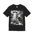 UFO Dog Photo Tee — "Check the Front… SERIOUSLY!" Graphic T-Shirt