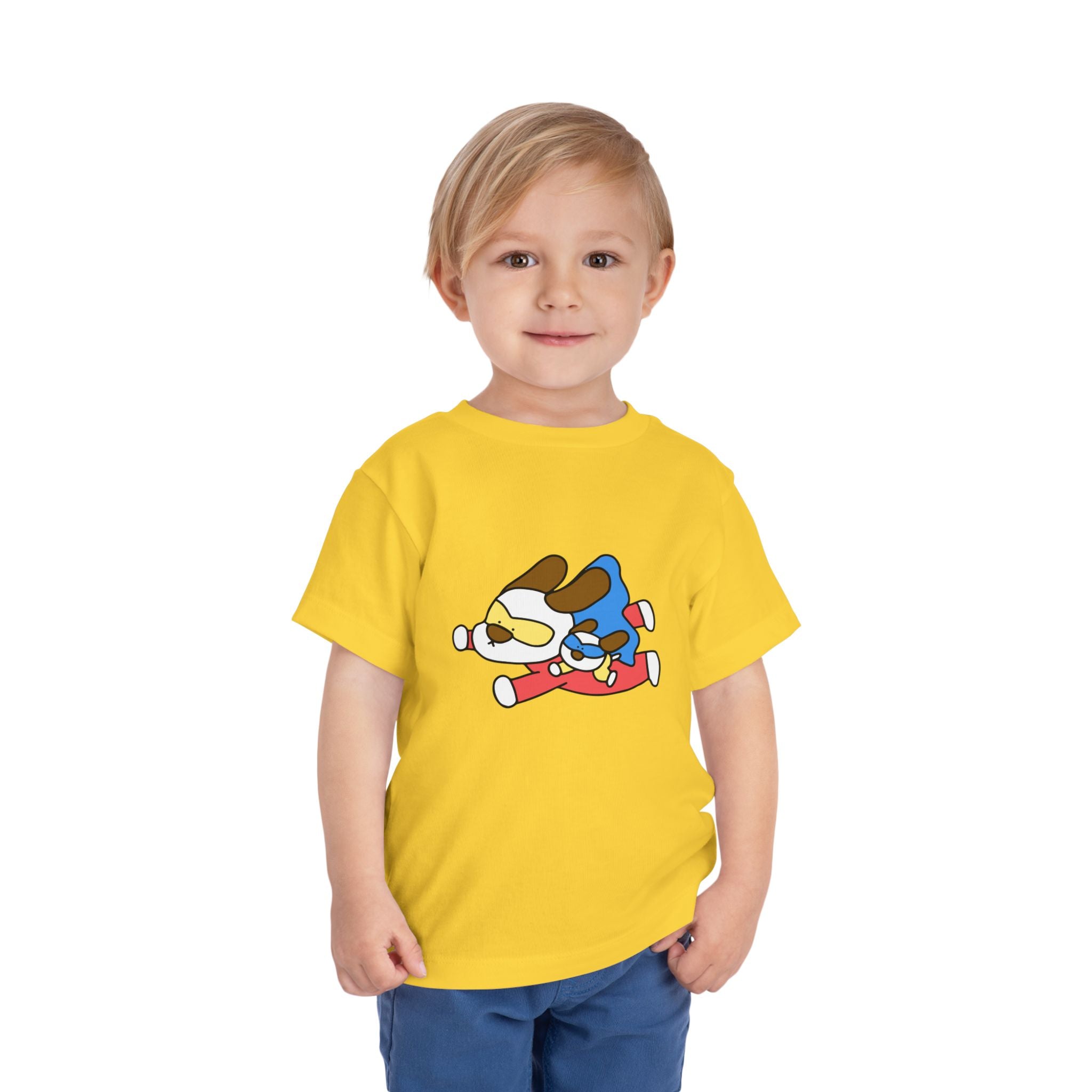 Toddler Tee – Cute Superhero Dog & Puppy Flight Graphic