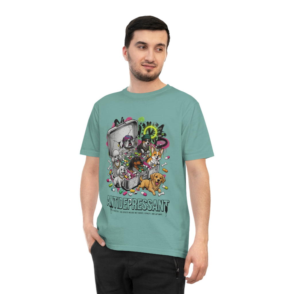 Antidepressant Pets T-Shirt — Emotional Support Pet & Pill Box Graphic Tee