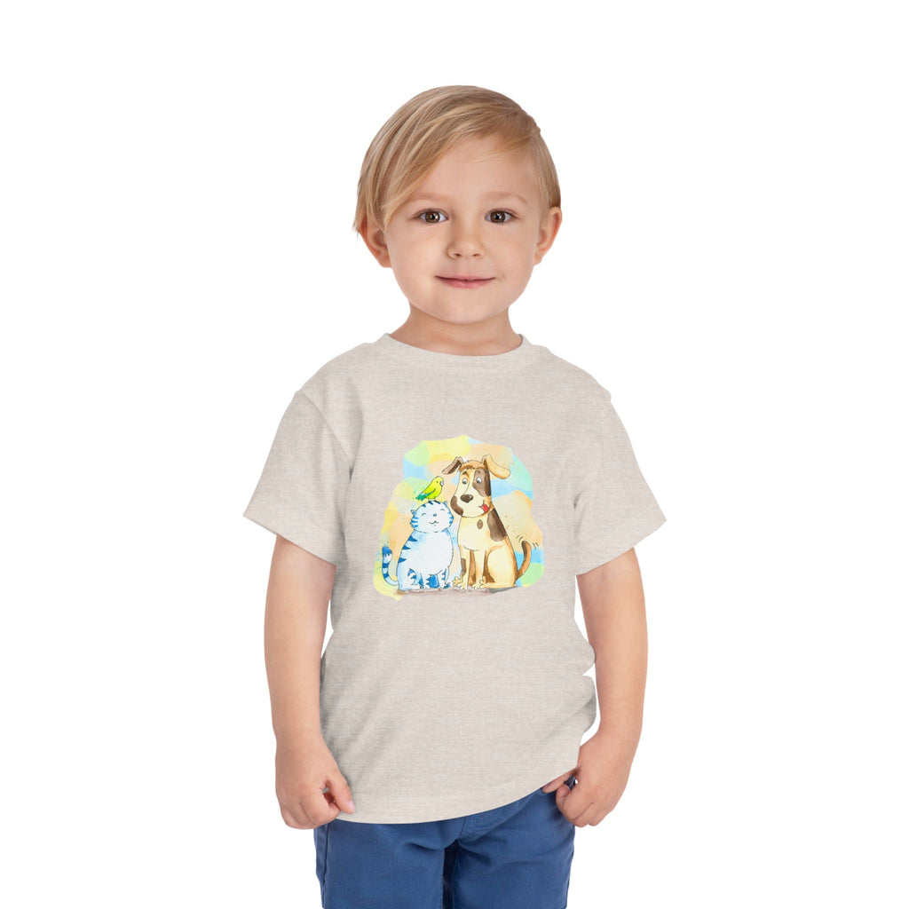 Toddler Tee — Cute Puppy & Kitten Watercolor Kids Shirt