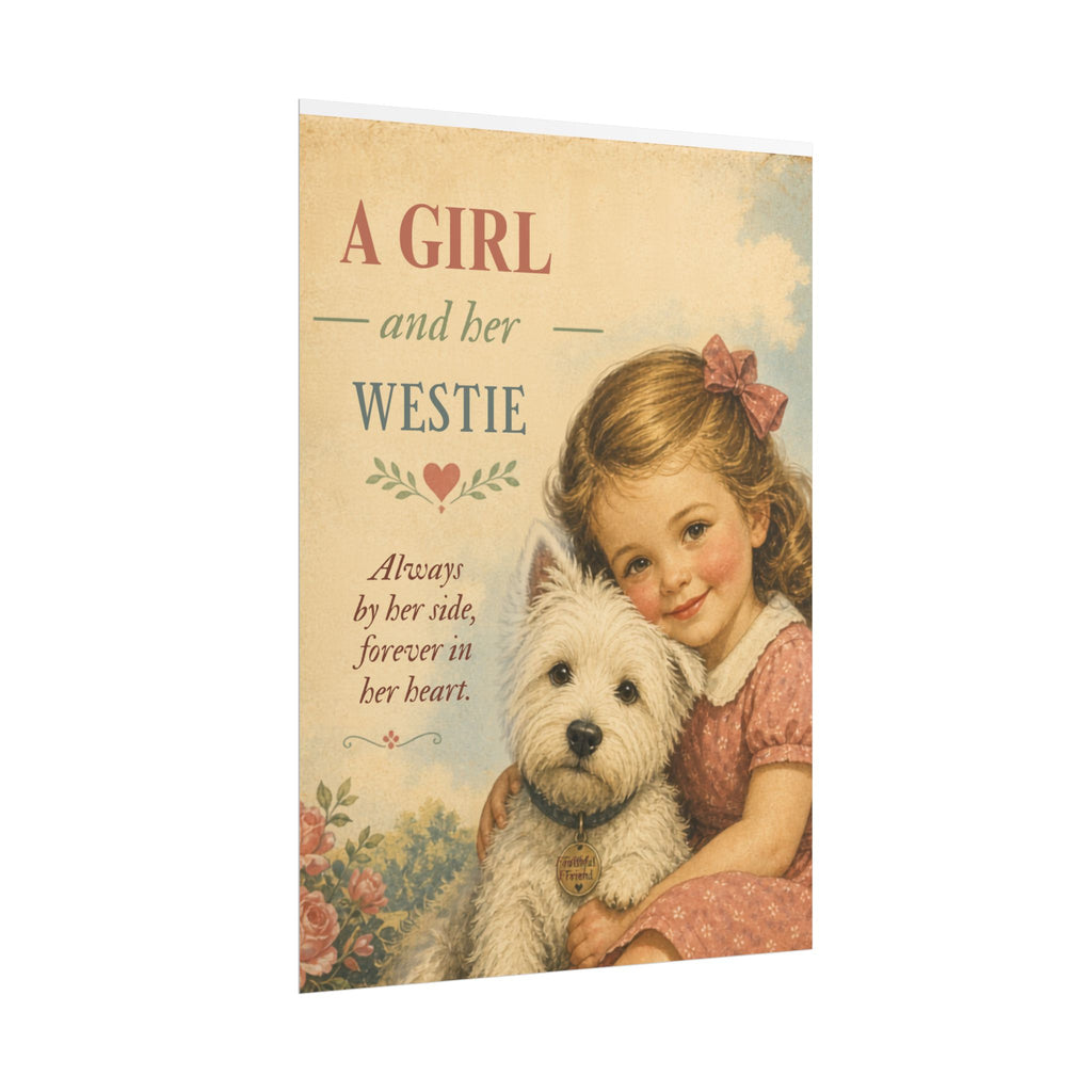 Westie Dog Poster — "A Girl and Her Westie" Vintage Art Print
