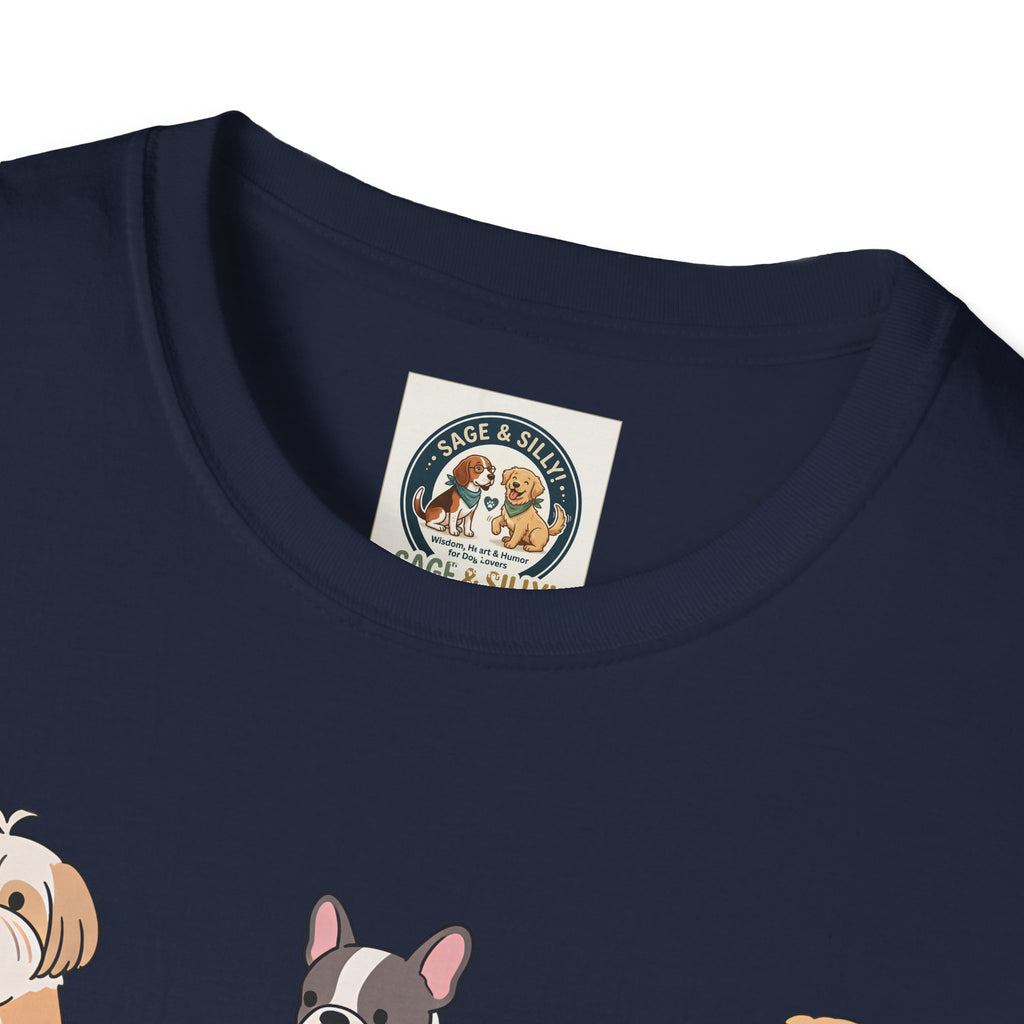 Reading Dogs T-Shirt — Cute Cartoon Dogs with Books Graphic Tee