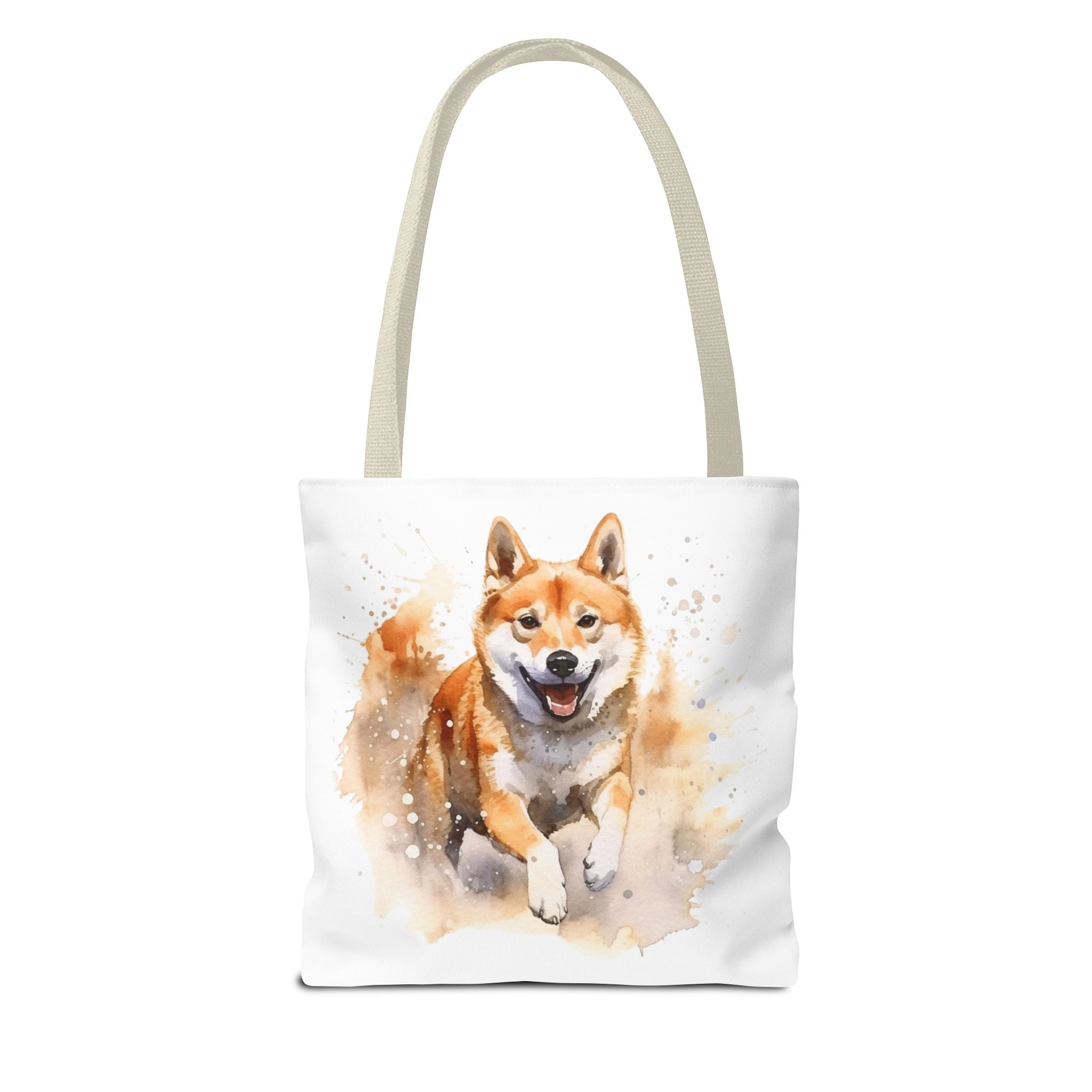 Shiba Inu Watercolor Tote Bag – Cute Running Dog All-Over Print