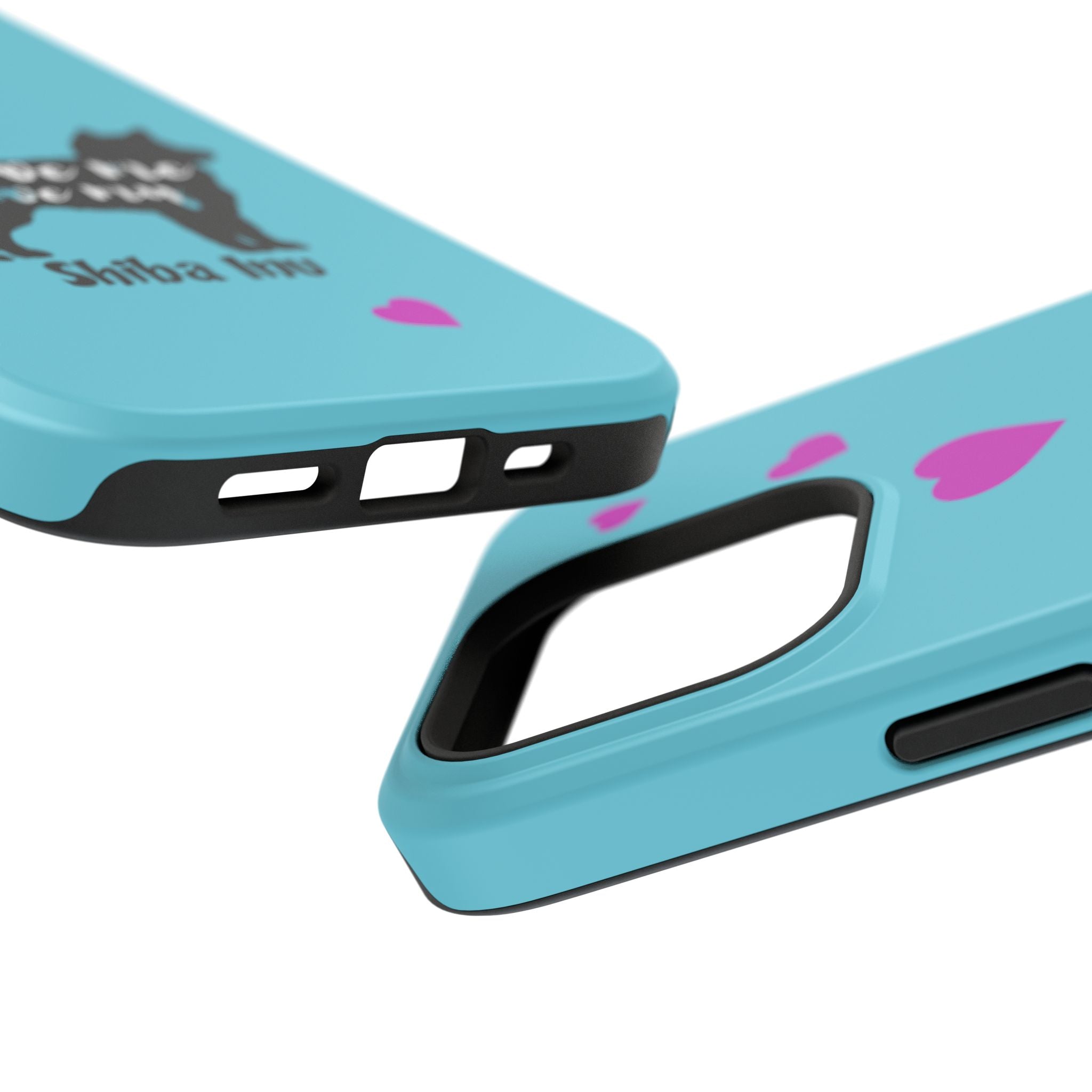 Shiba Inu Phone Case – "Love Me Love My Shiba Inu" Impact-Resistant Case, Cute Heart Design