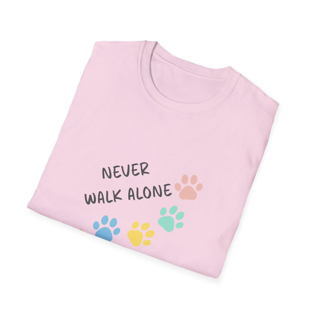 Never Walk Alone Paw & Footprint T-Shirt