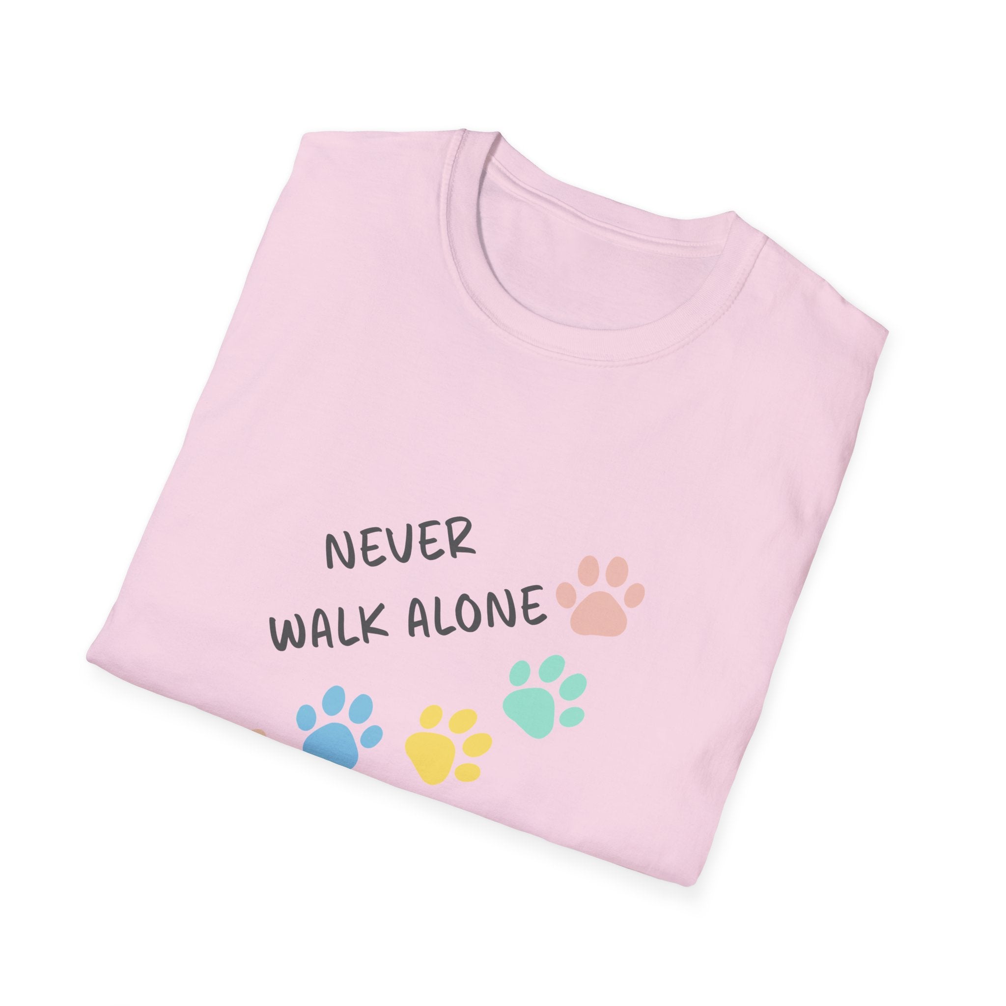 Never Walk Alone Paw & Footprint T-Shirt