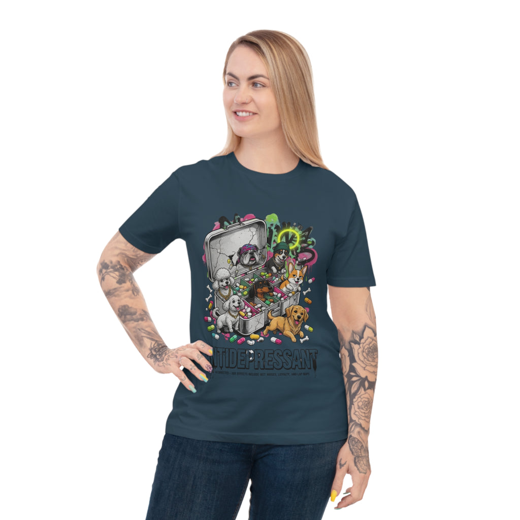 Antidepressant Pets T-Shirt — Emotional Support Pet & Pill Box Graphic Tee
