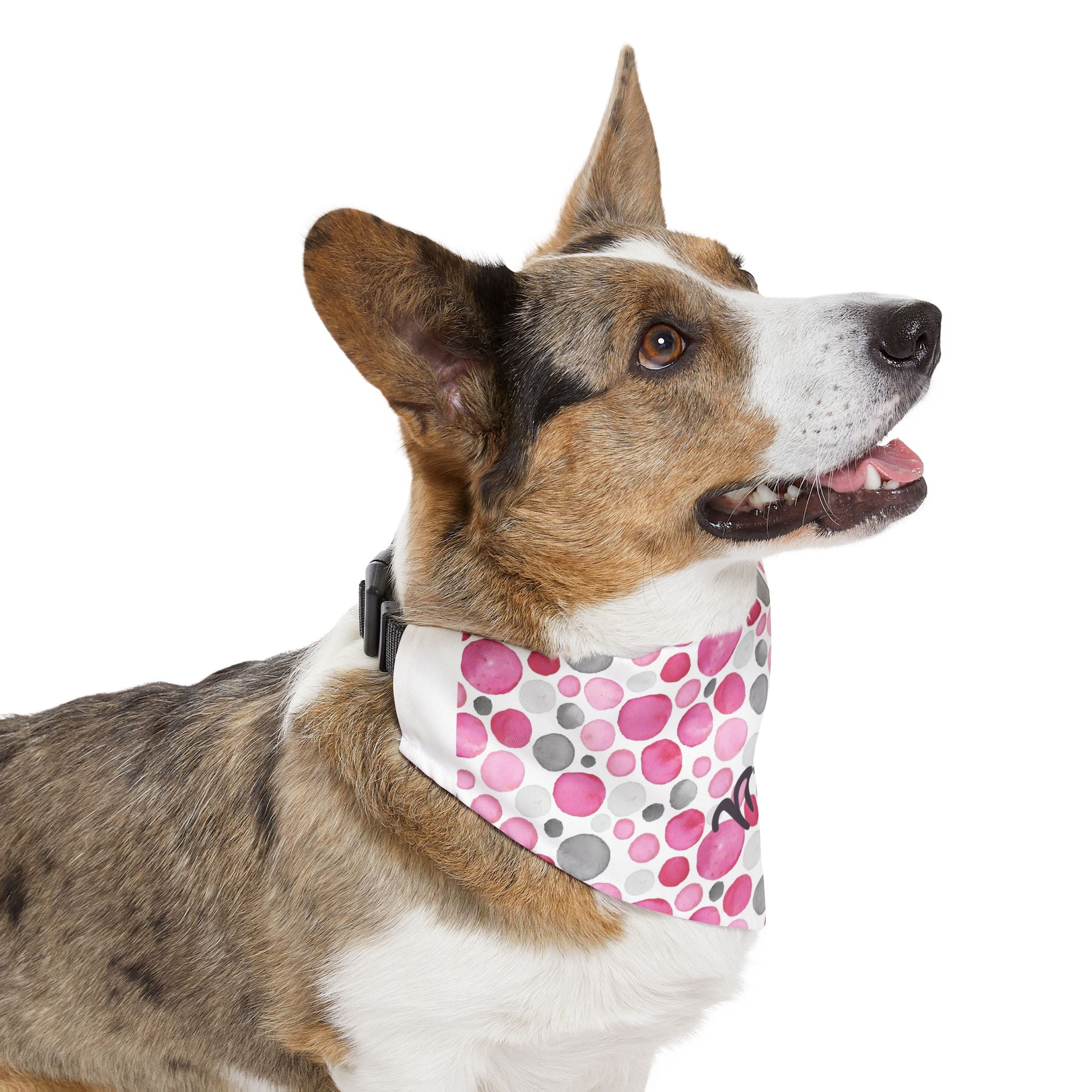 Pink Polka Dot Pet Bandana Collar – Customizable "Milo" Style for Dogs & Cats