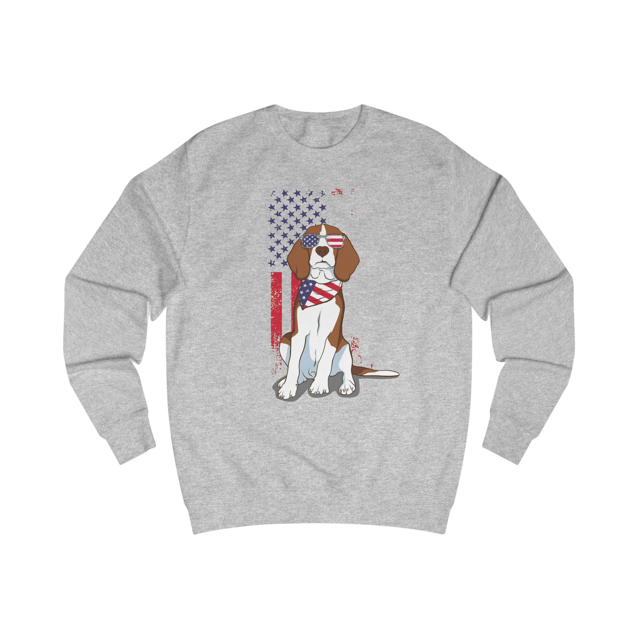 Patriotic Beagle Sweatshirt – "I Love My America" USA Flag Pullover