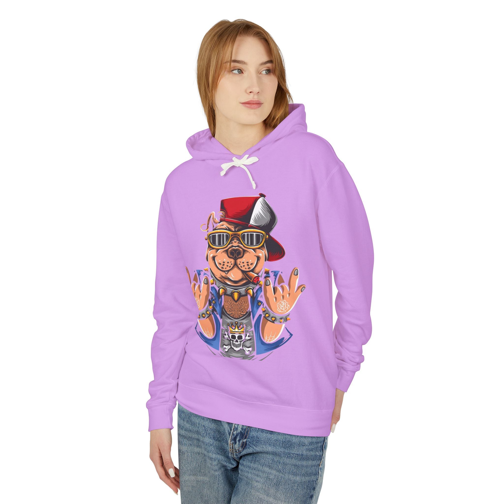 Gangster Bulldog Hoodie — Retro Cool Dog Graphic Sweatshirt