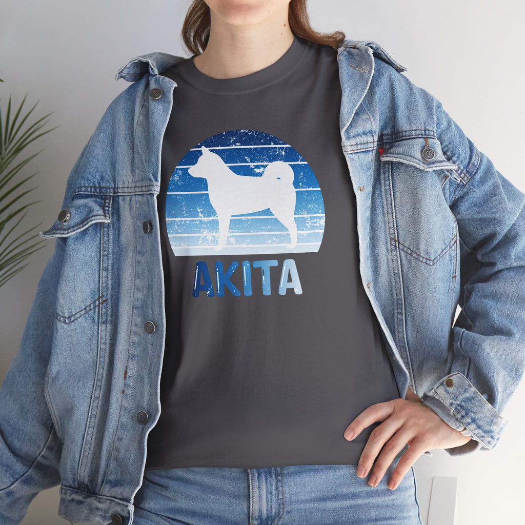 Akita Retro Sunset T-Shirt – Unisex Dog Lover Graphic Tee