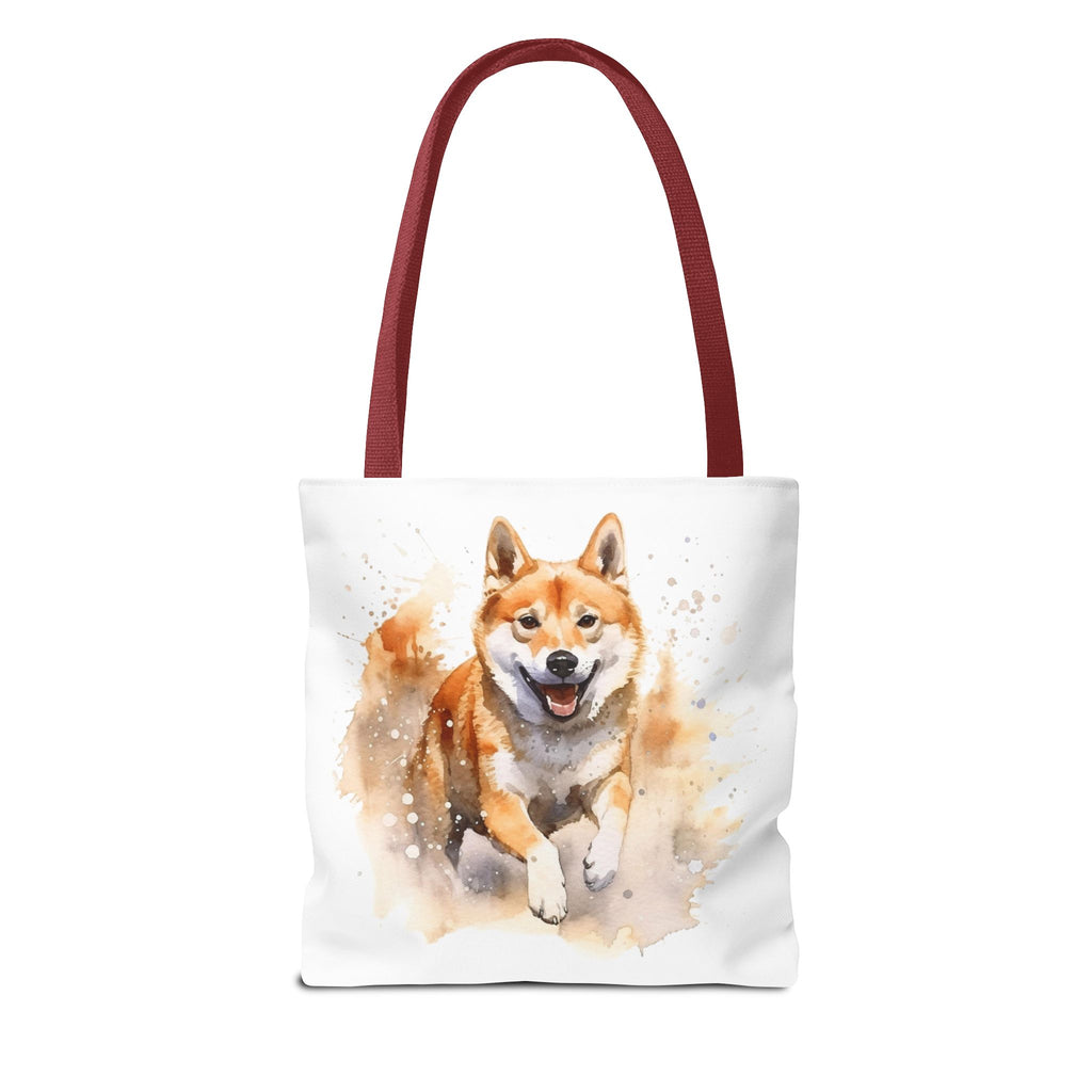 Shiba Inu Watercolor Tote Bag – Cute Running Dog All-Over Print