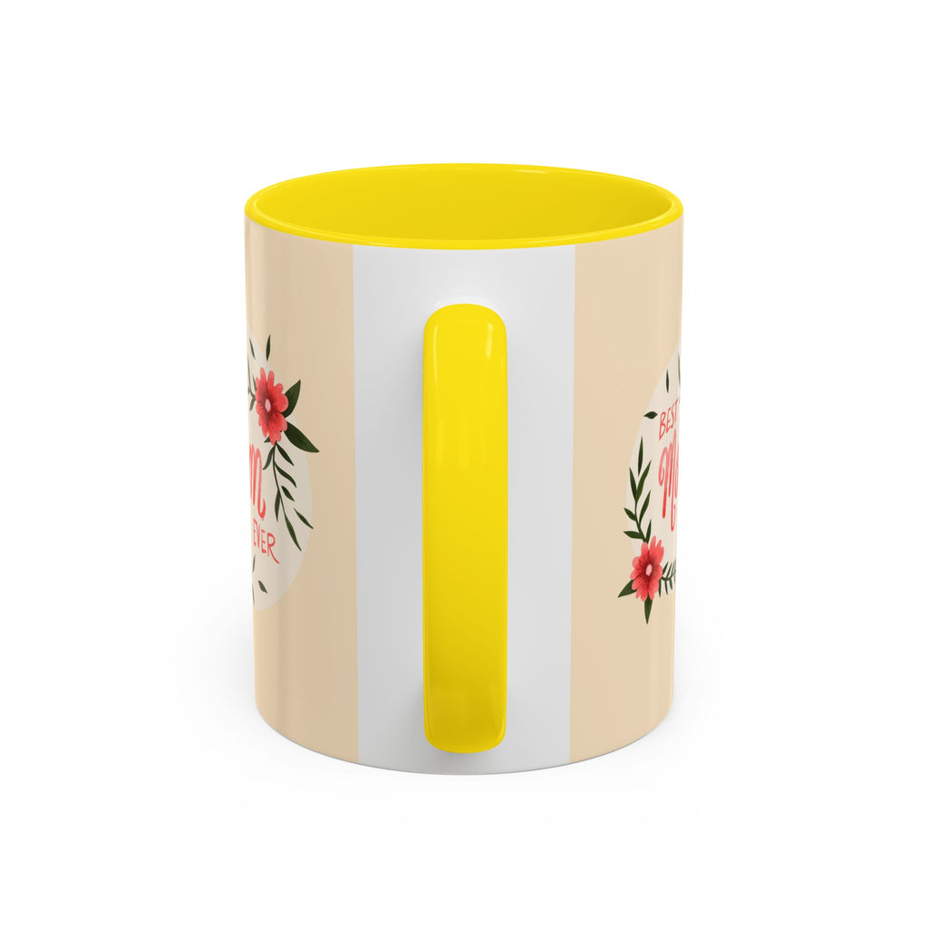 Best Mom Ever Coffee Mug — Cute Dachshund with Tulips