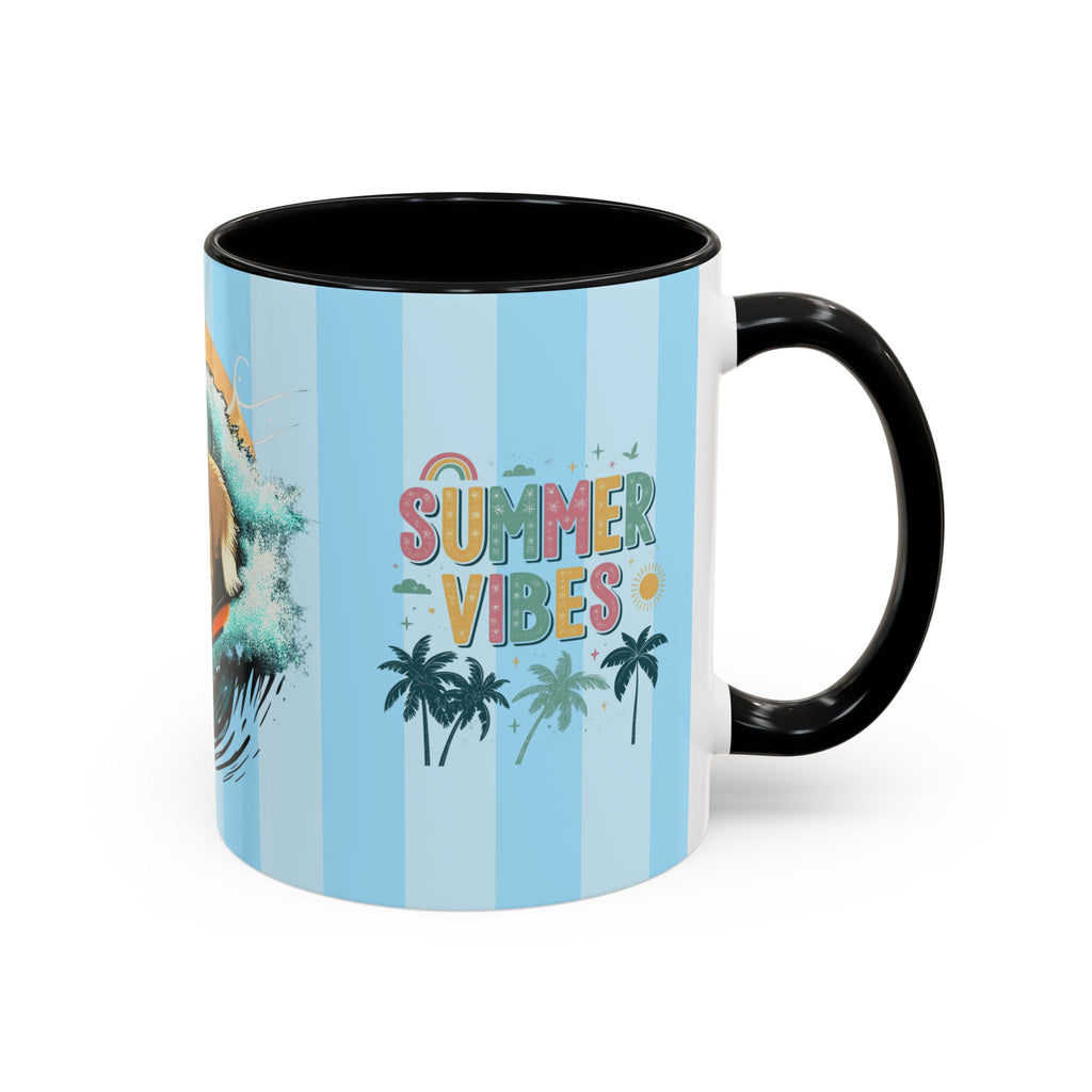 Summer Vibes Corgi Surf Coffee Mug — Cute Dog Lover Gift (11/15 oz)