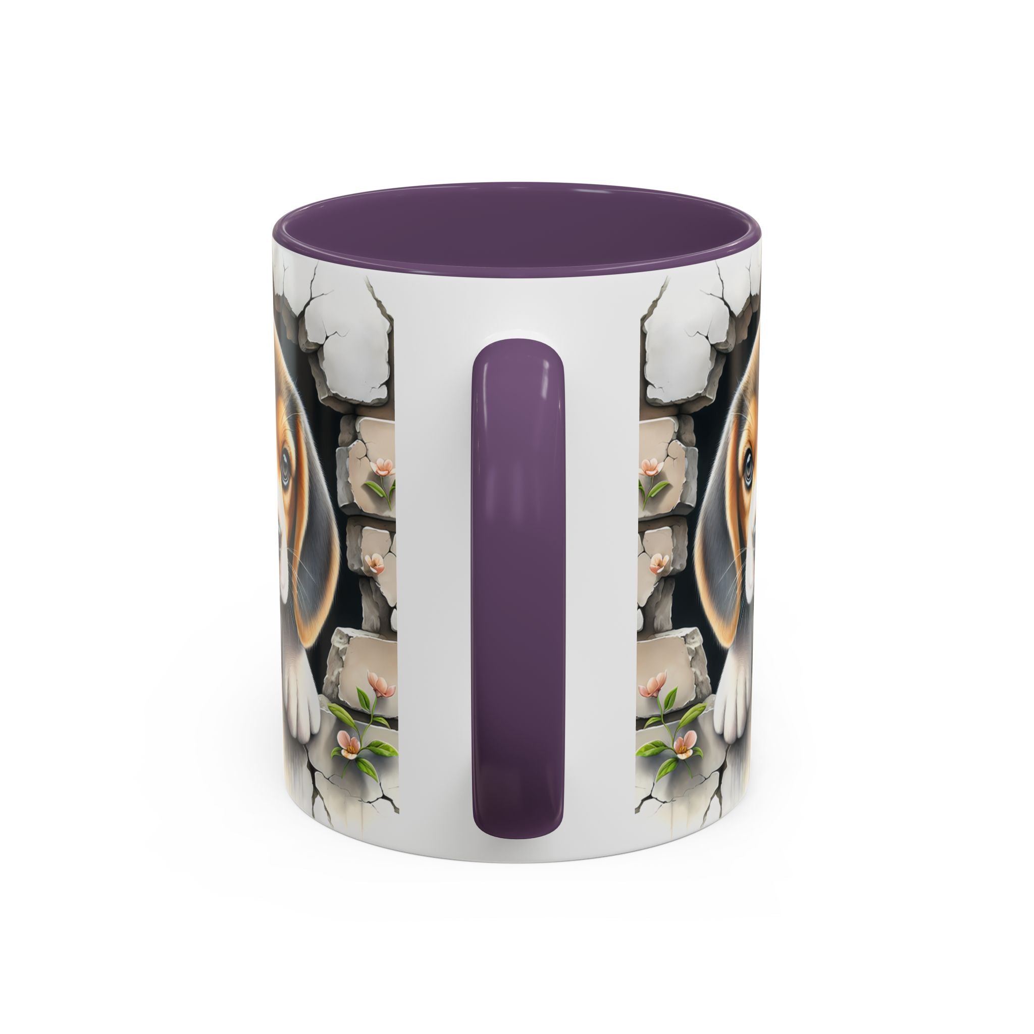 Beagle Puppy Peek Accent Coffee Mug – Cute Dog Gift (11/15 oz)