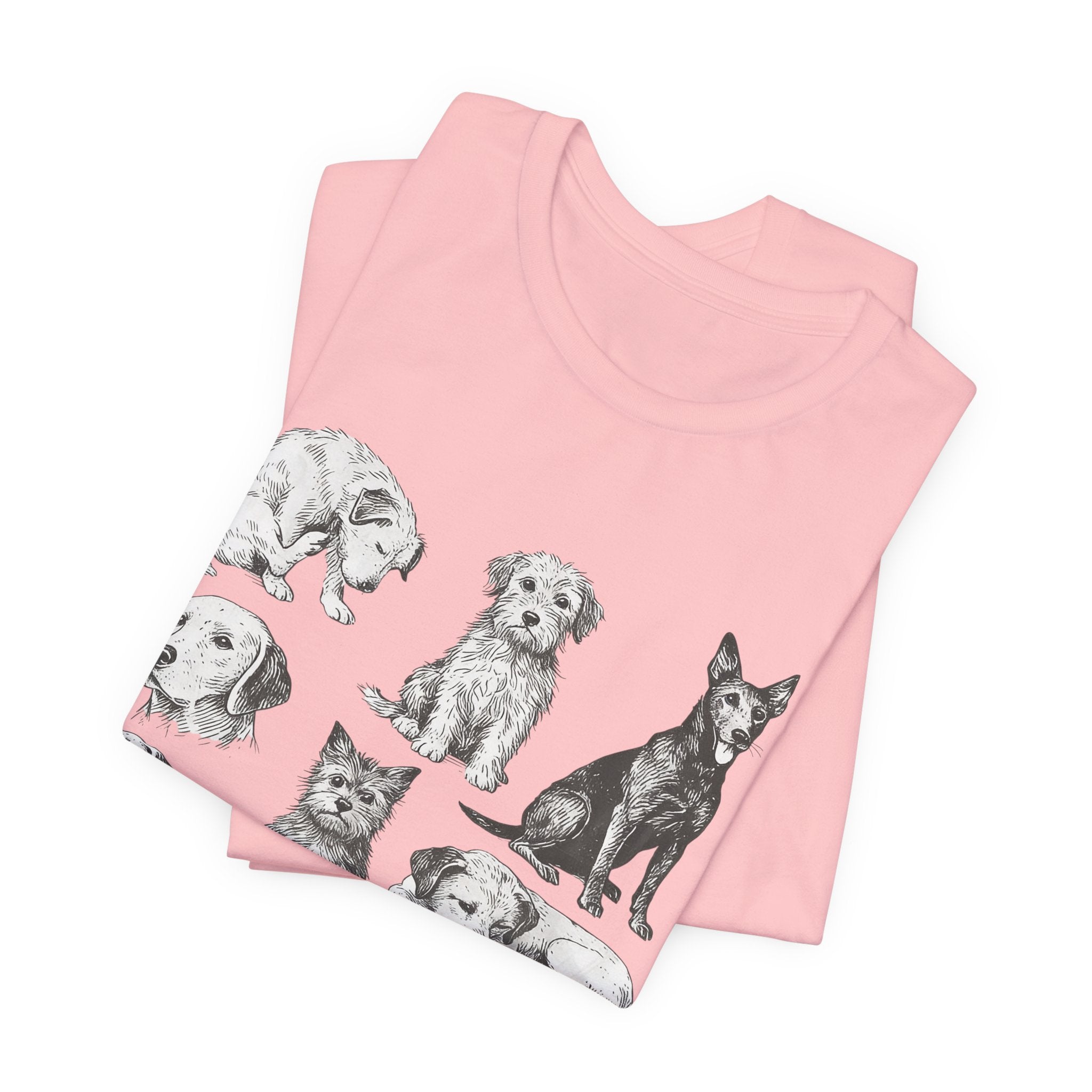 Dog Breed Sketches T-Shirt — Hand-Drawn Puppy Portraits Tee