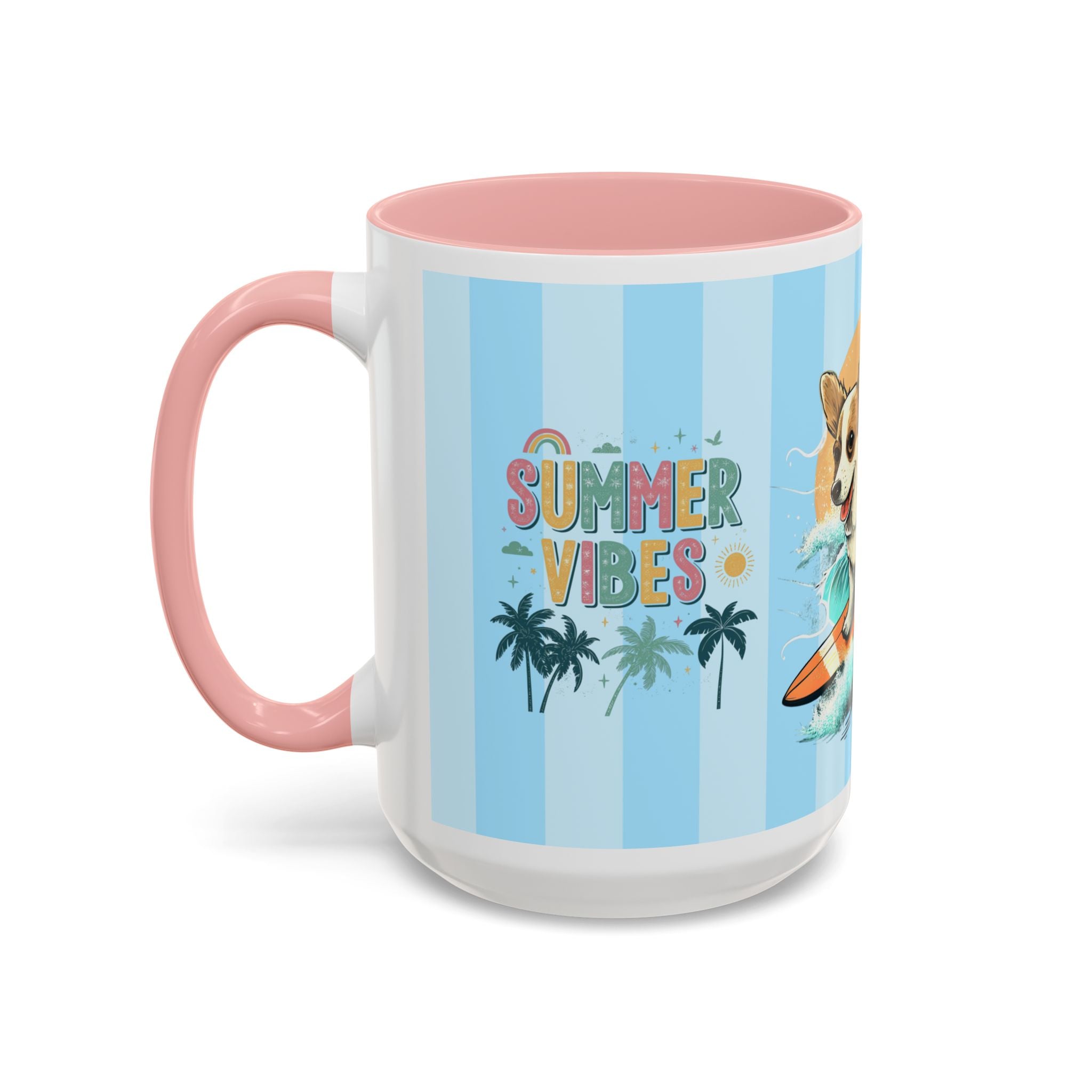 Summer Vibes Corgi Surf Coffee Mug — Cute Dog Lover Gift (11/15 oz)
