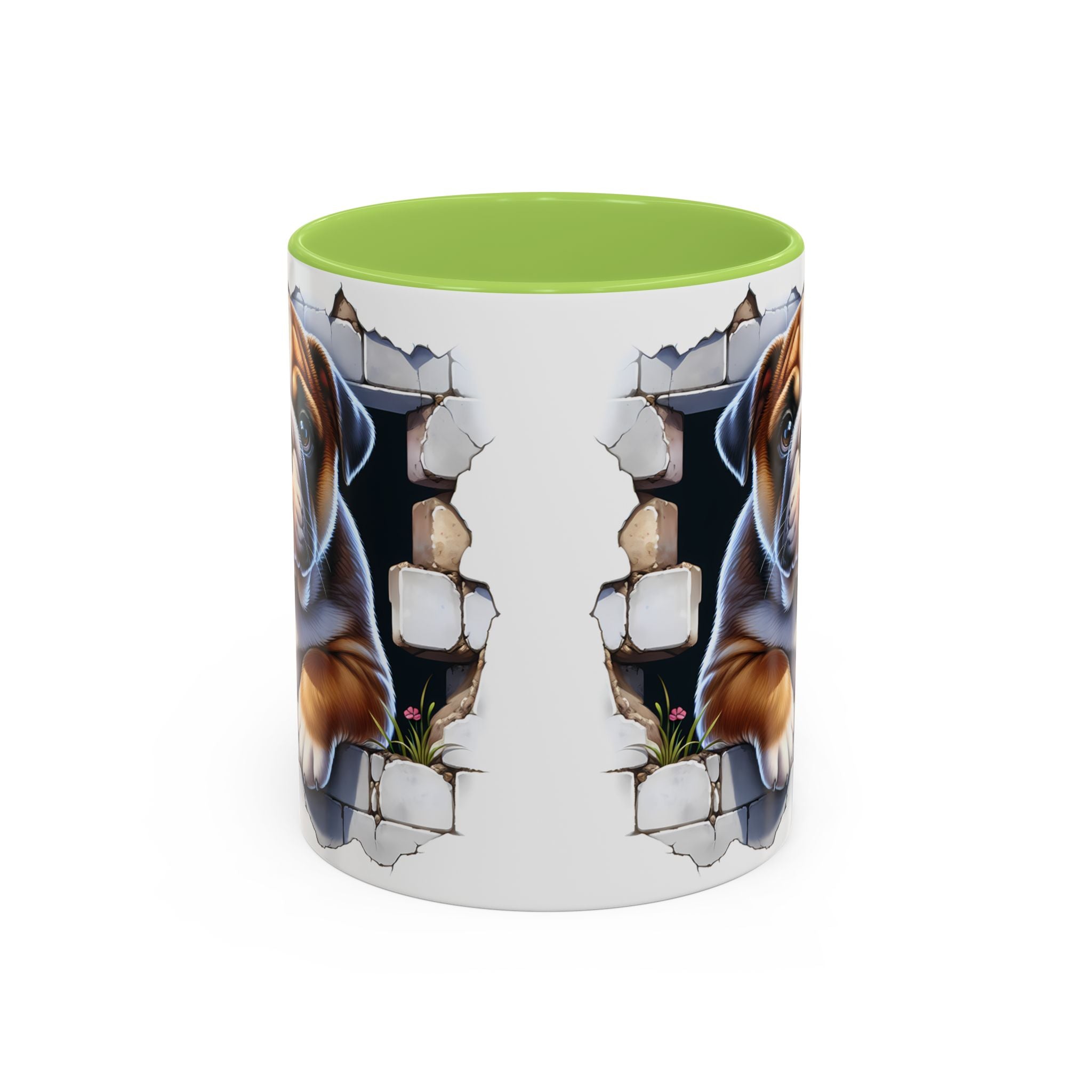 Bulldog Peek-A-Boo Accent Coffee Mug — Cute English Bulldog Coffee Cup (11/15 oz)