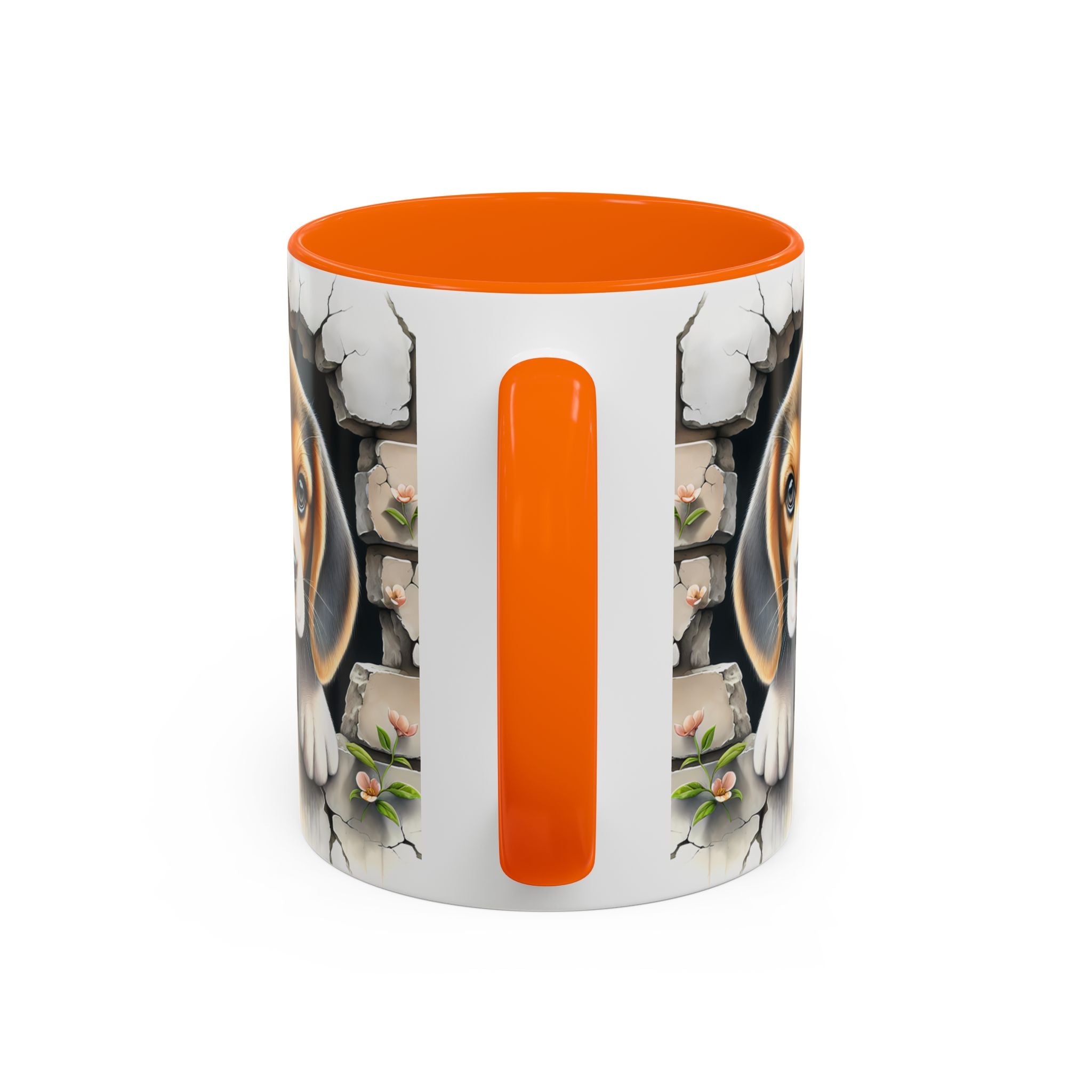 Beagle Puppy Peek Accent Coffee Mug – Cute Dog Gift (11/15 oz)
