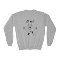 Youth Sweatshirt — "Oh No!" Surprised Dog Cartoon Graphic Crewneck