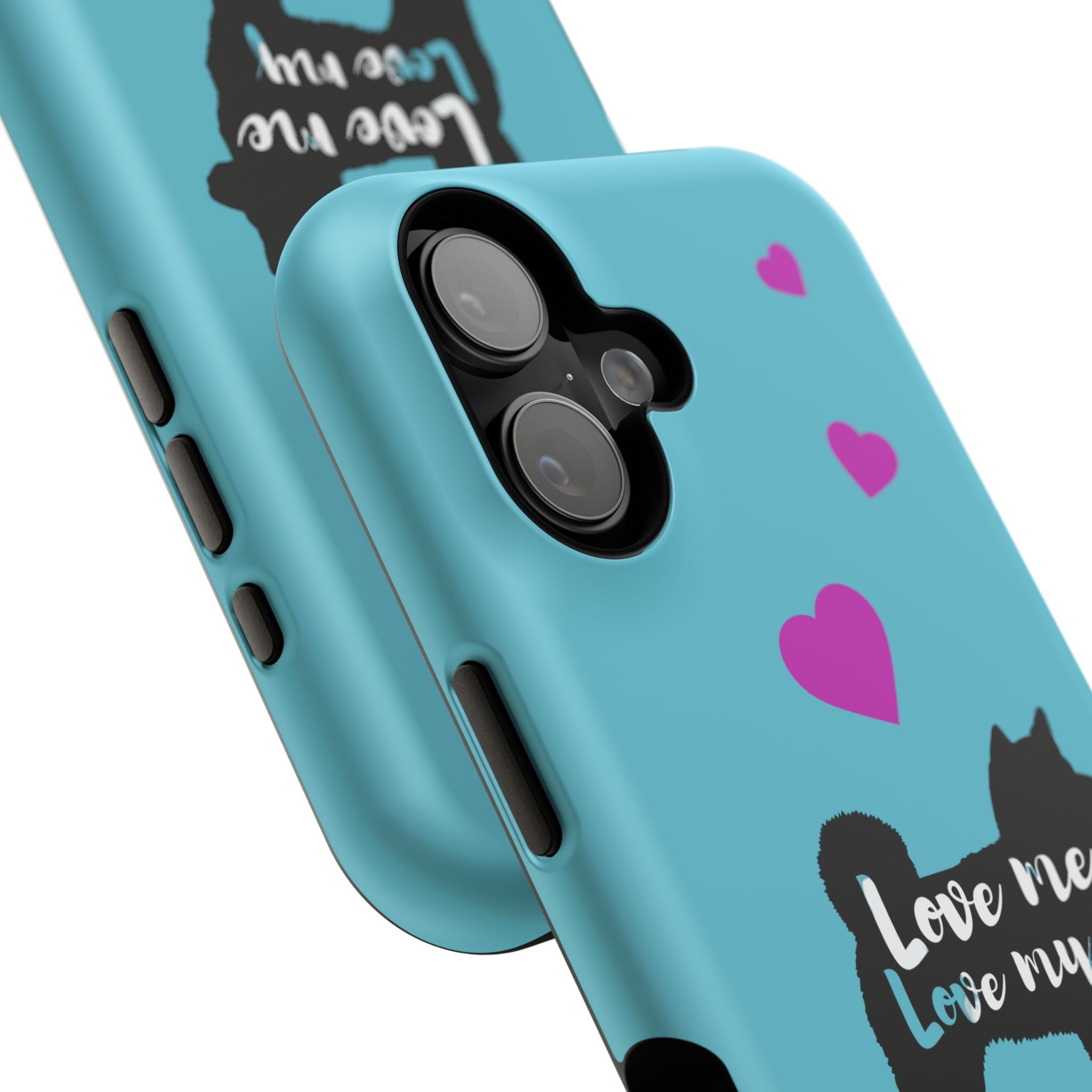 Shiba Inu Phone Case – "Love Me Love My Shiba Inu" Impact-Resistant Case, Cute Heart Design