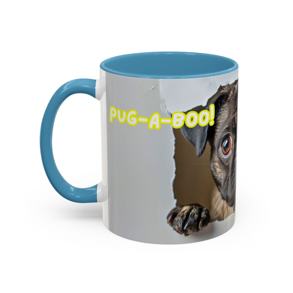 Pug “I See You!” Accent Coffee Mug — Cute Dog Lover Gift (11/15 oz)