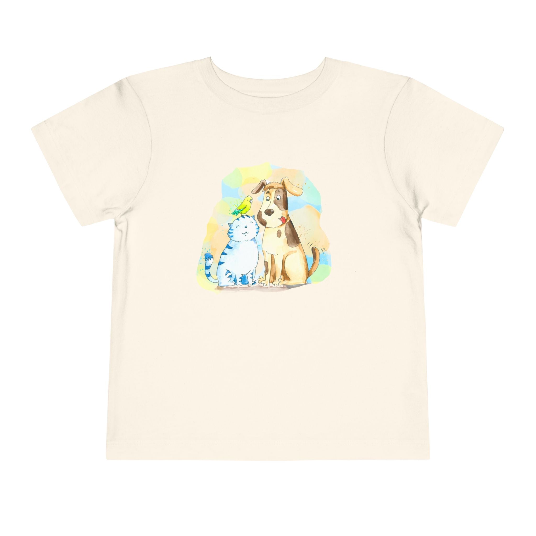 Toddler Tee — Cute Puppy & Kitten Watercolor Kids Shirt